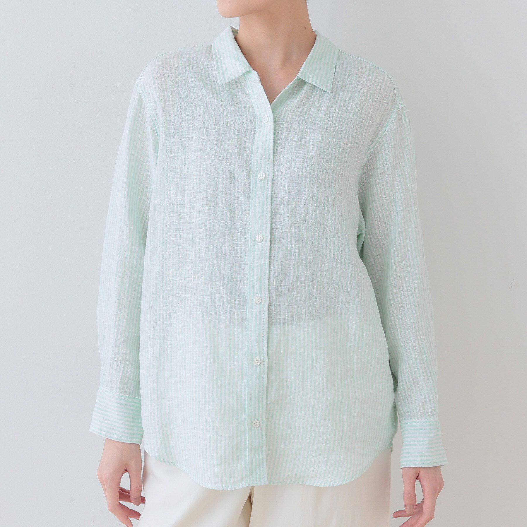 INDIVI「【毎年人気！／フレンチリネン】ベーシックシャツ」|シャツ・ブラウス|