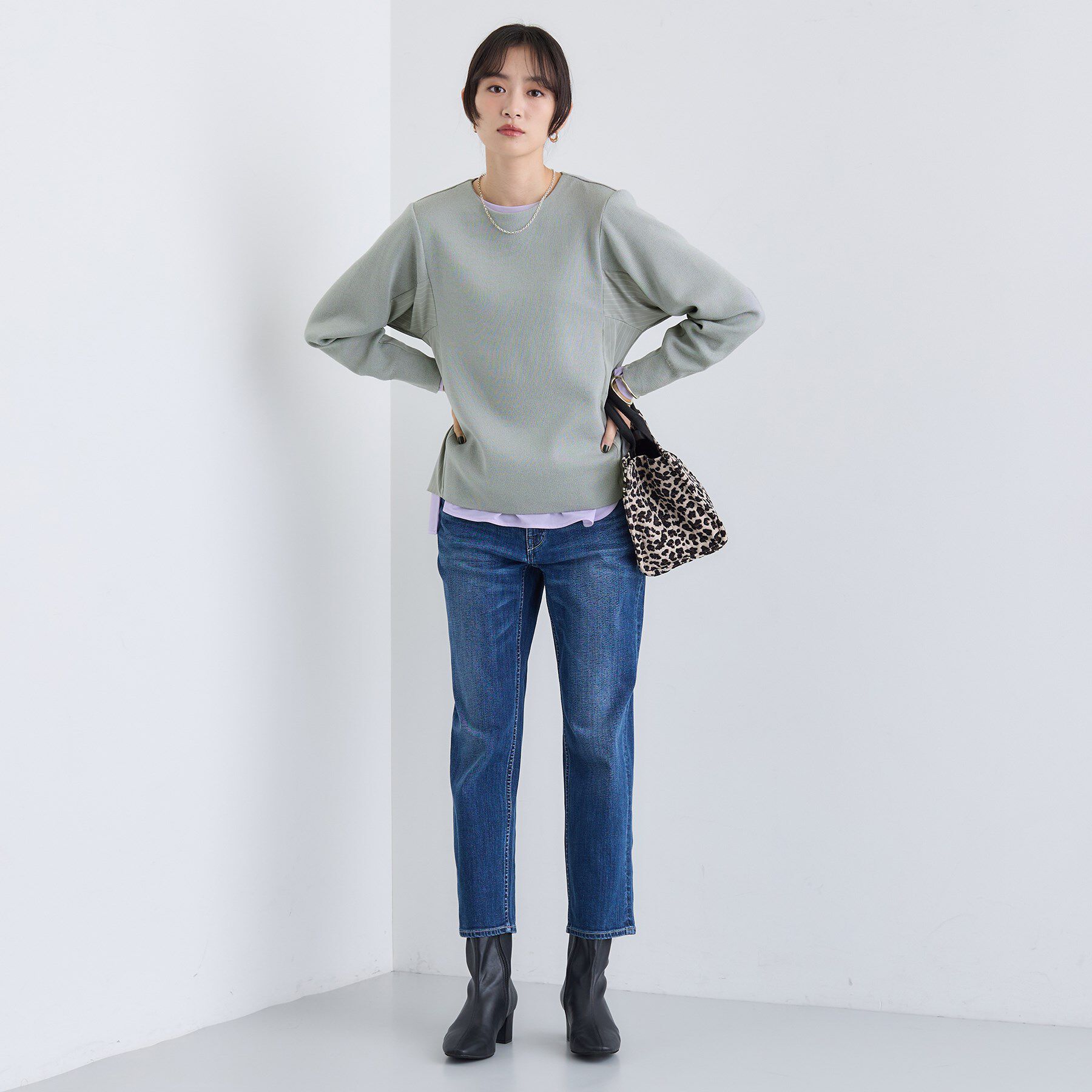 INDIVI「【洗える／選べる8色】トーンアップニット」|ニット・セーター|