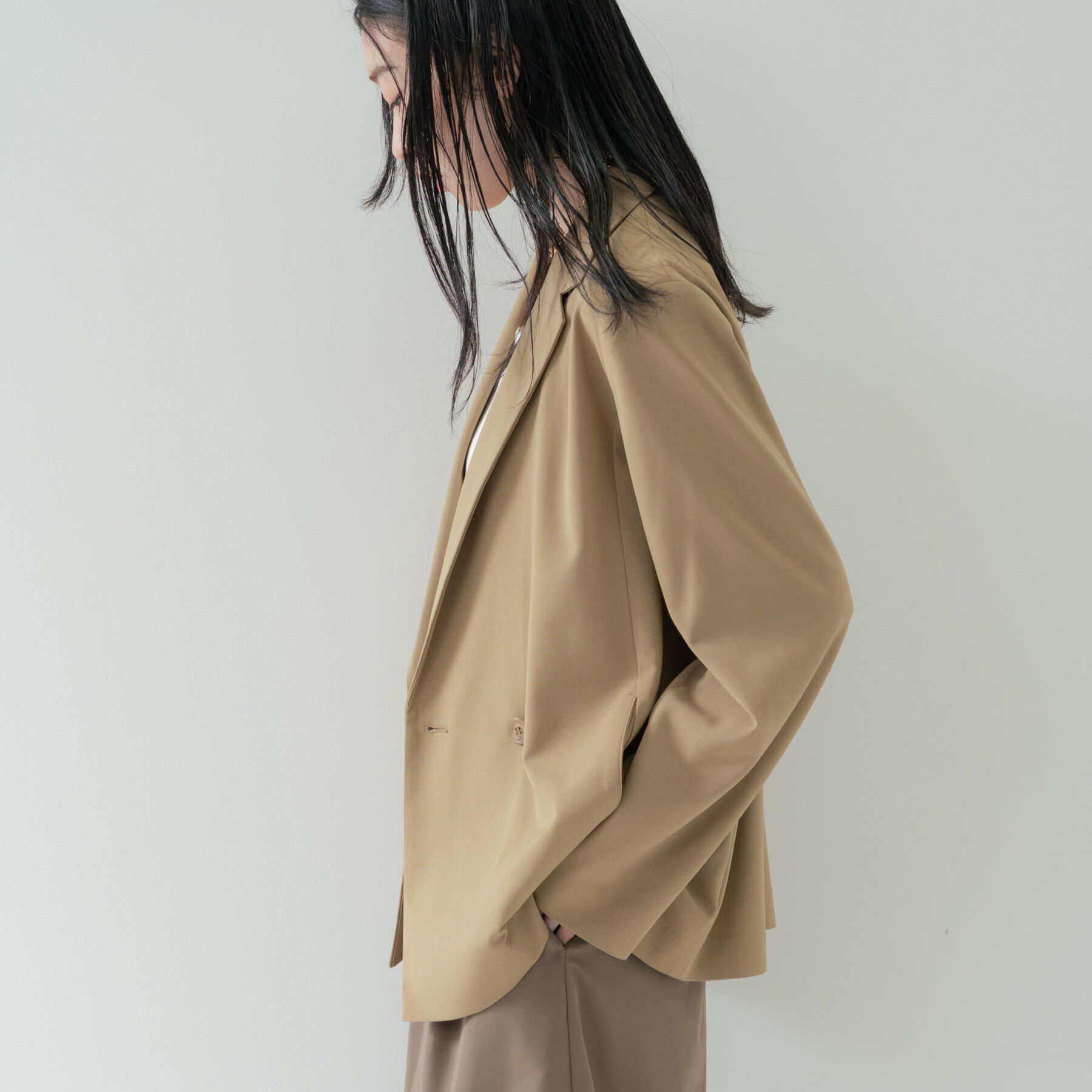 GALLEST「Comfy SET UP｜ダブルブレストイージージャケット【セットアップ対応／通勤／カセット服／接触」|テーラードジャケット|