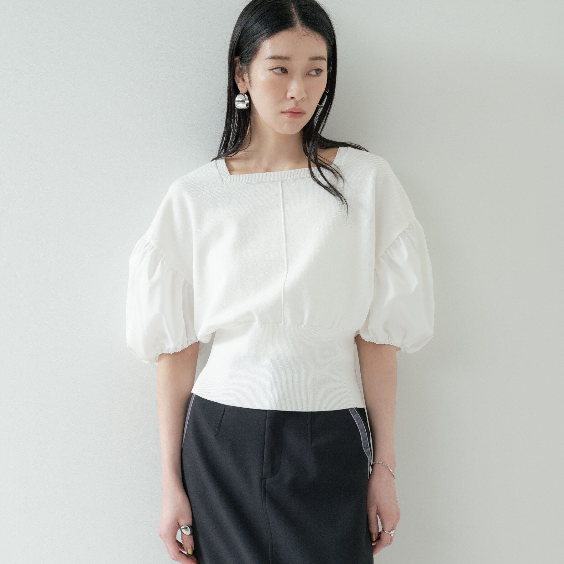 GALLEST「ドッキングパフスリーブニット」|ニット・セーター|