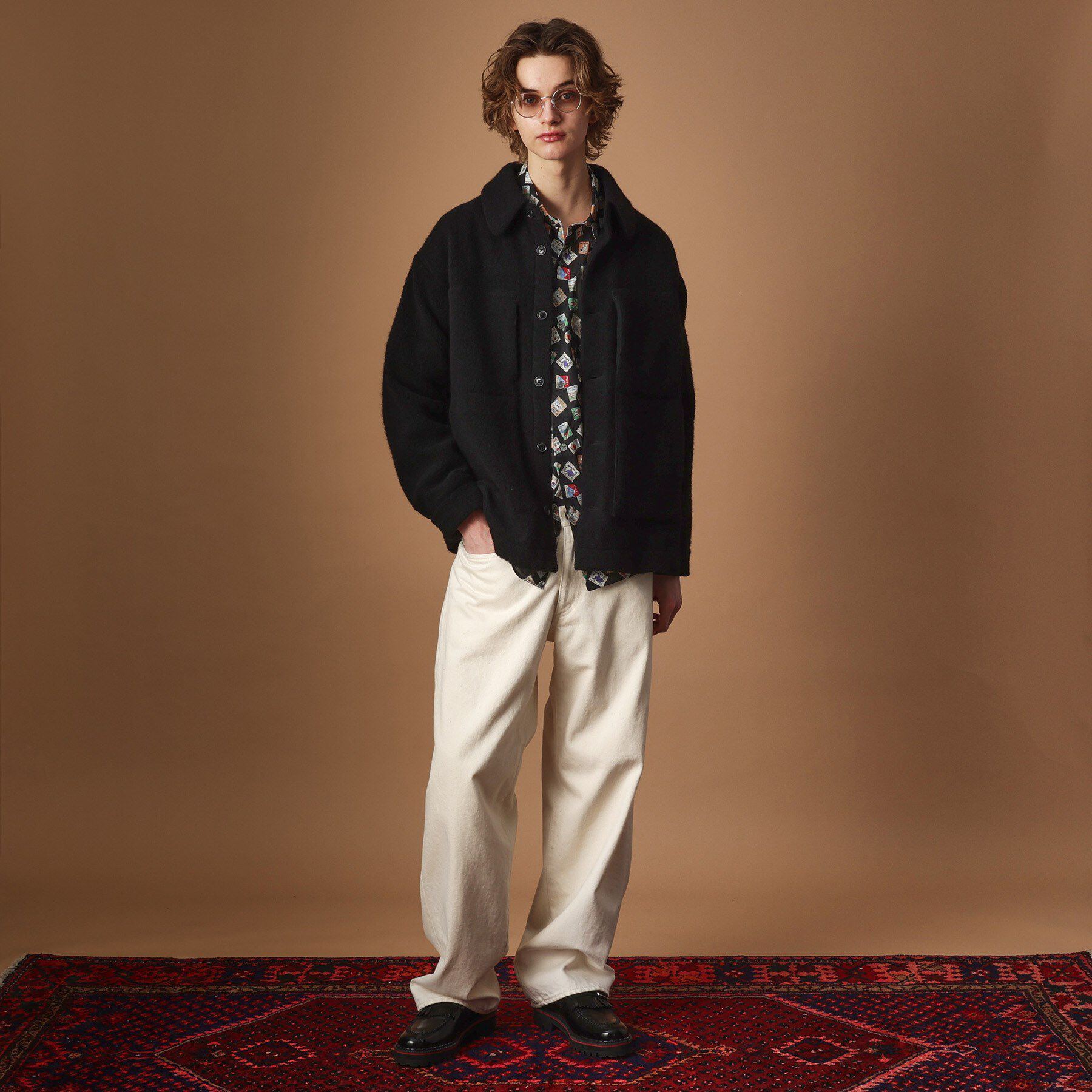 40CARATS&525「ウール混パイルボア4パッチシャツ」|ブルゾン・スタジャン|