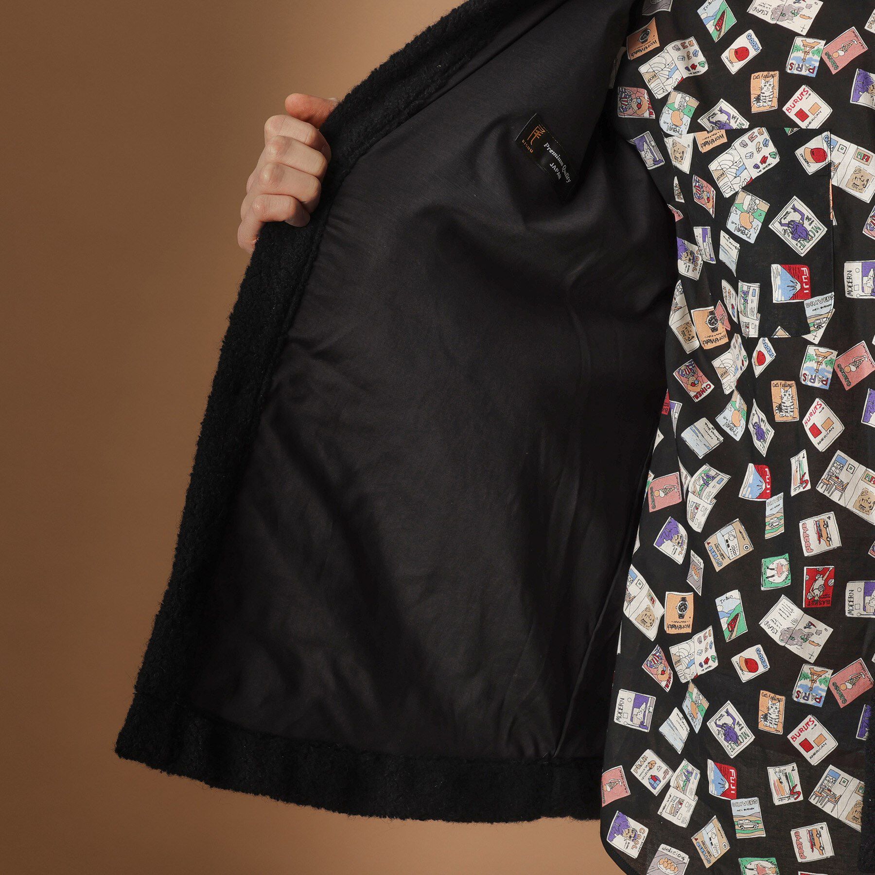 40CARATS&525「ウール混パイルボア4パッチシャツ」|ブルゾン・スタジャン|