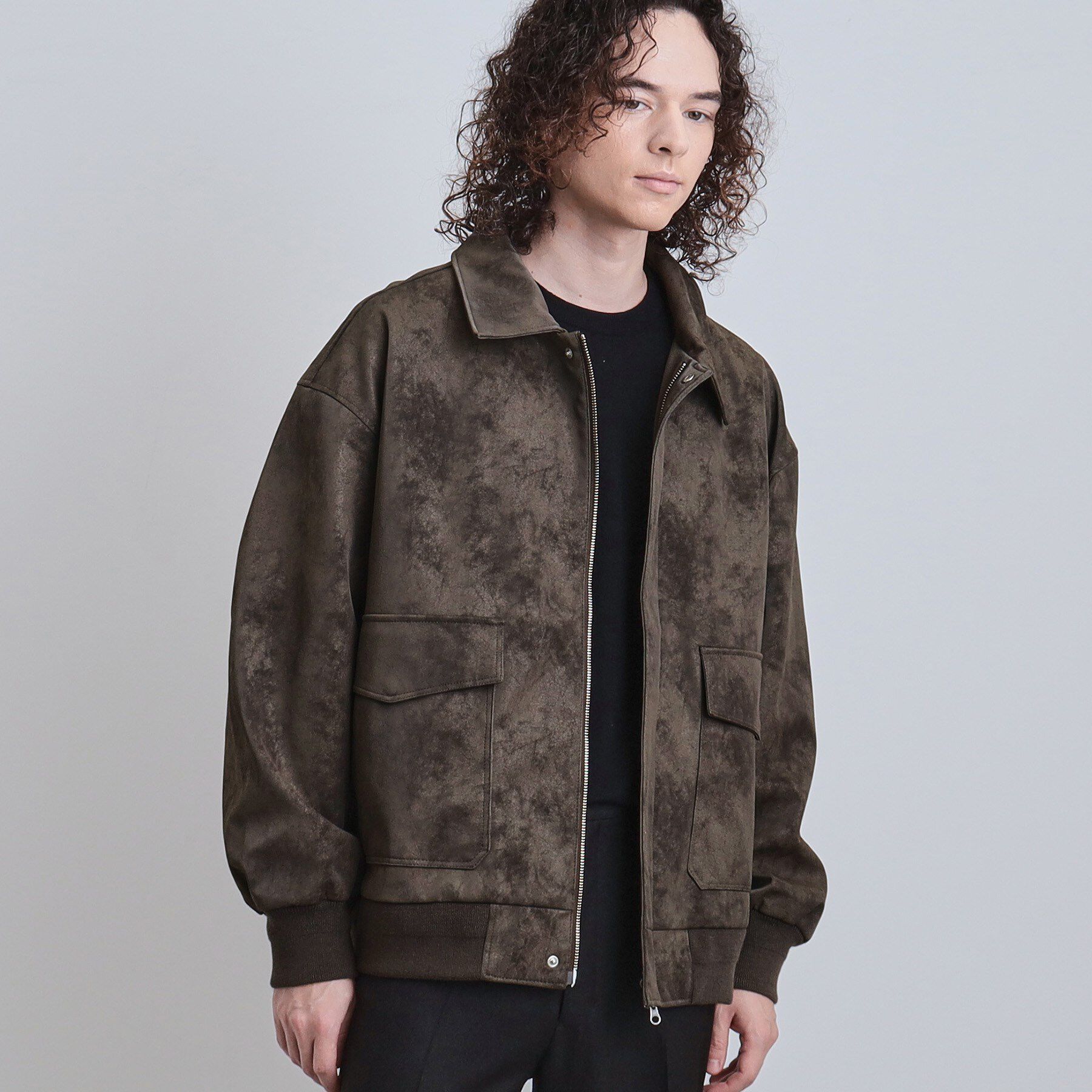 tk.TAKEO KIKUCHI「A－2シンセティックレザーブルゾン」|ブルゾン・スタジャン|
