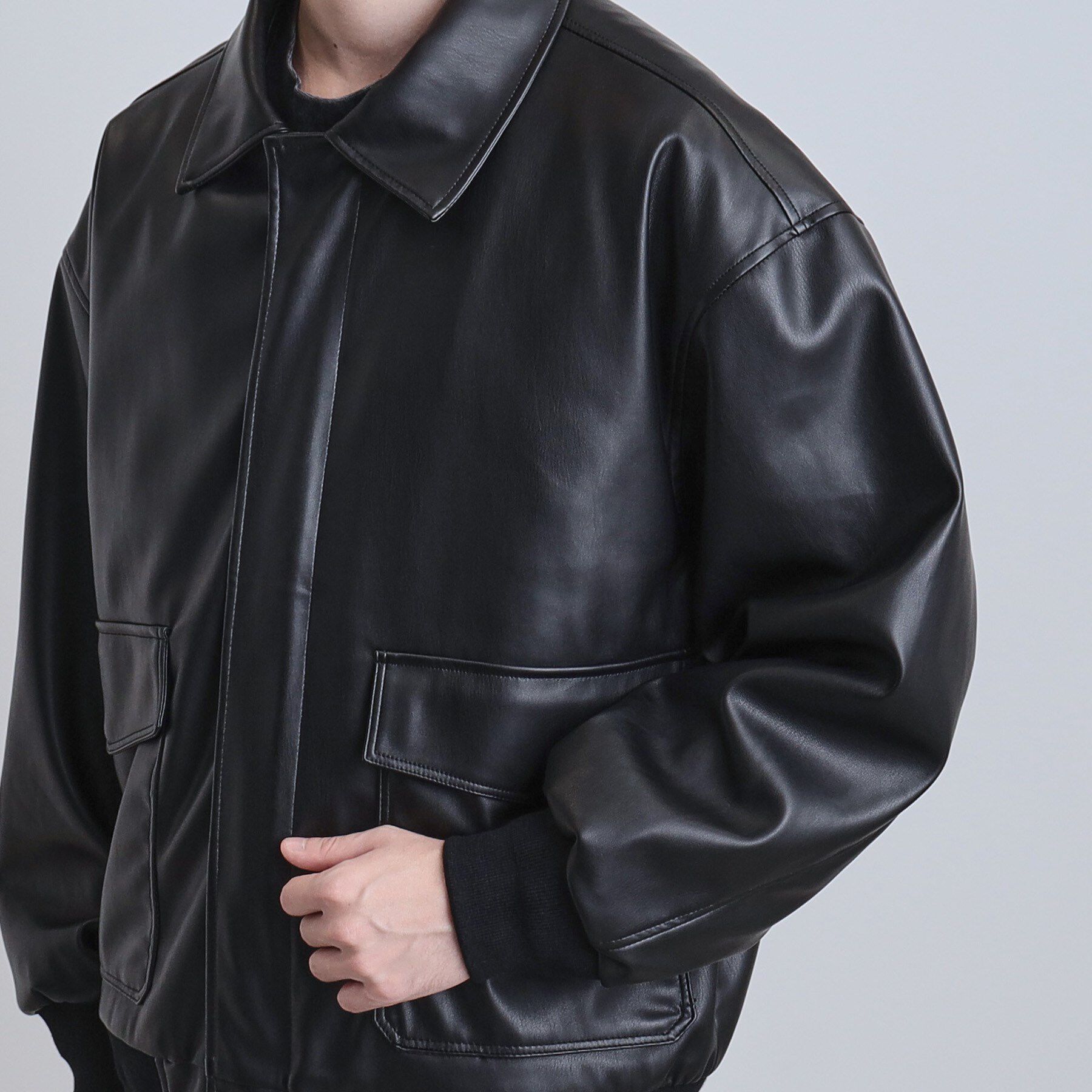 tk.TAKEO KIKUCHI「A－2シンセティックレザーブルゾン」|ブルゾン・スタジャン|