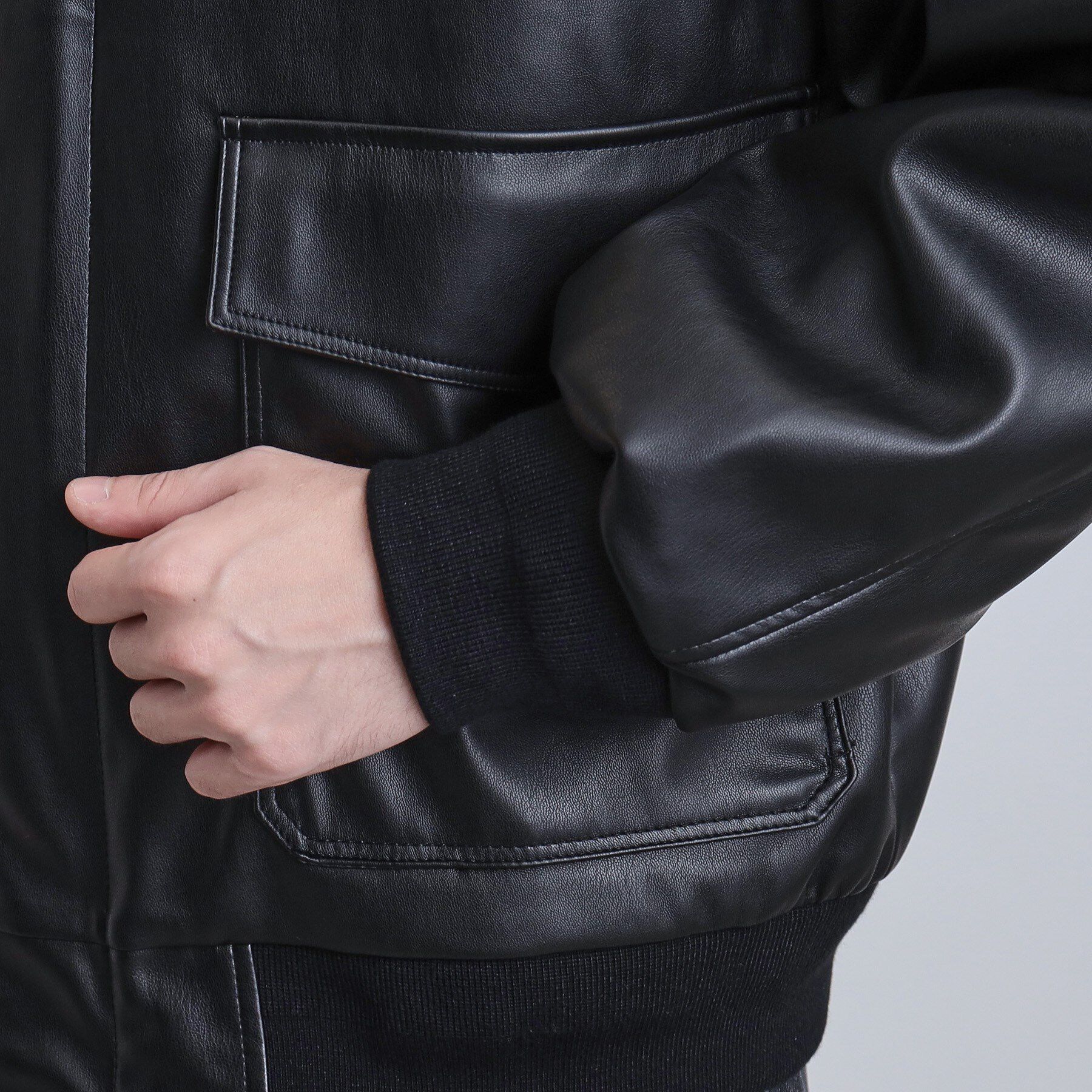 tk.TAKEO KIKUCHI「A－2シンセティックレザーブルゾン」|ブルゾン・スタジャン|