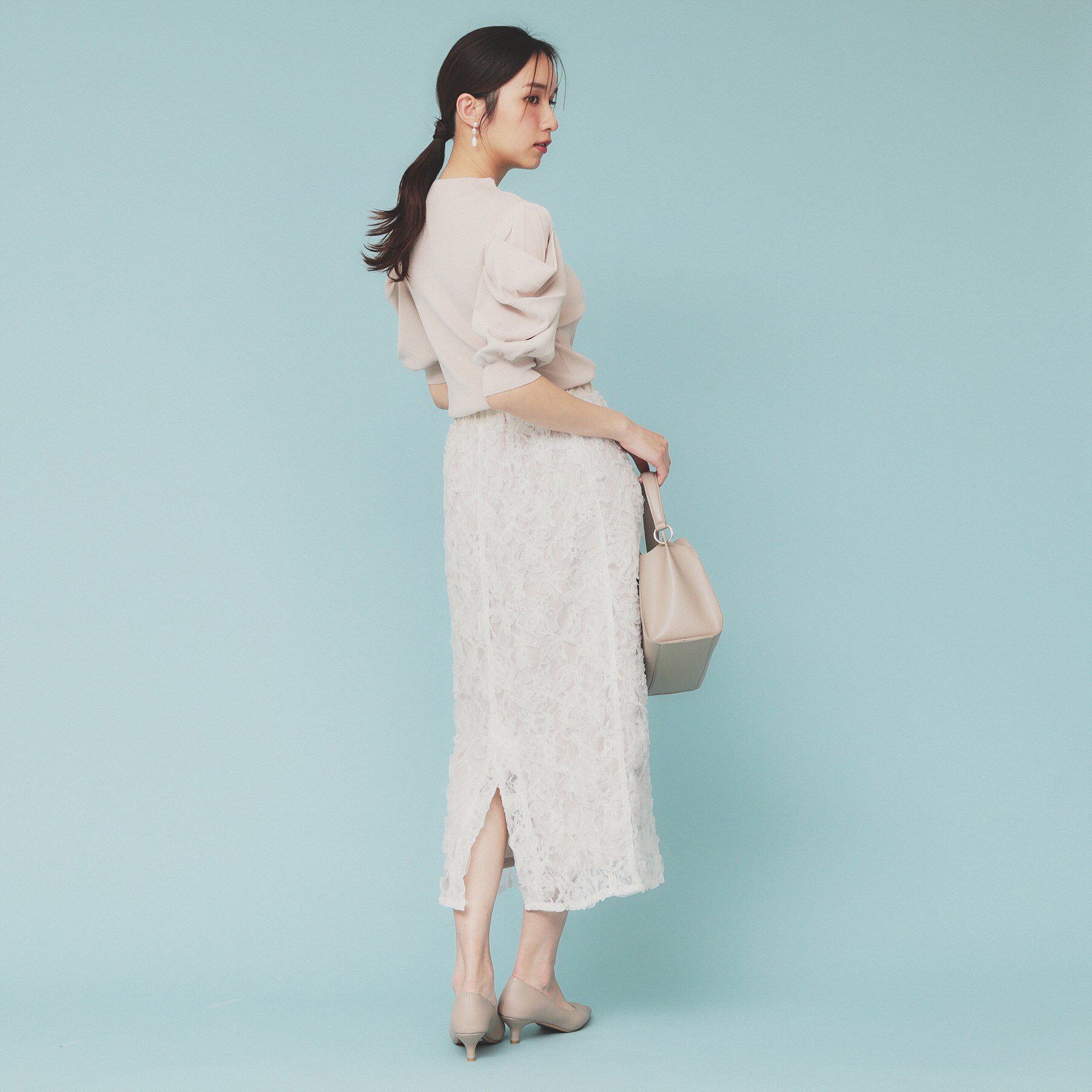 index「3Dレースタイトスカート【洗濯機洗い可】」|スカート|