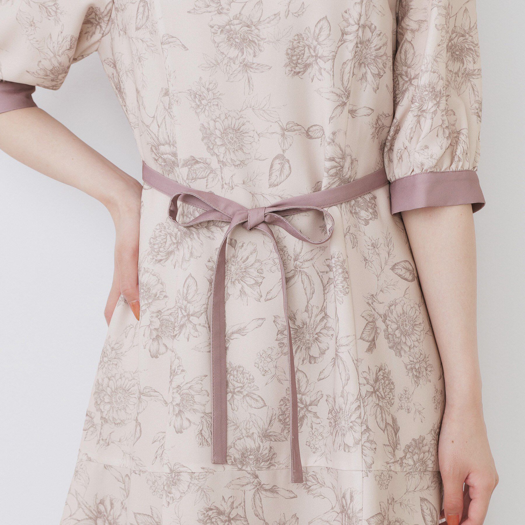 index「2WAY パネルフラワーバイカラーワンピース【洗濯機洗い可/イージーアイロン】」|ワンピース|