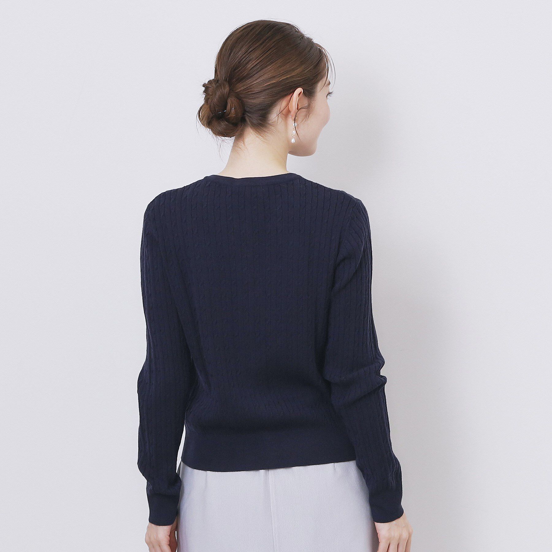 index「クルーネックケーブルカーディガン【洗濯機OK】」|カーディガン|