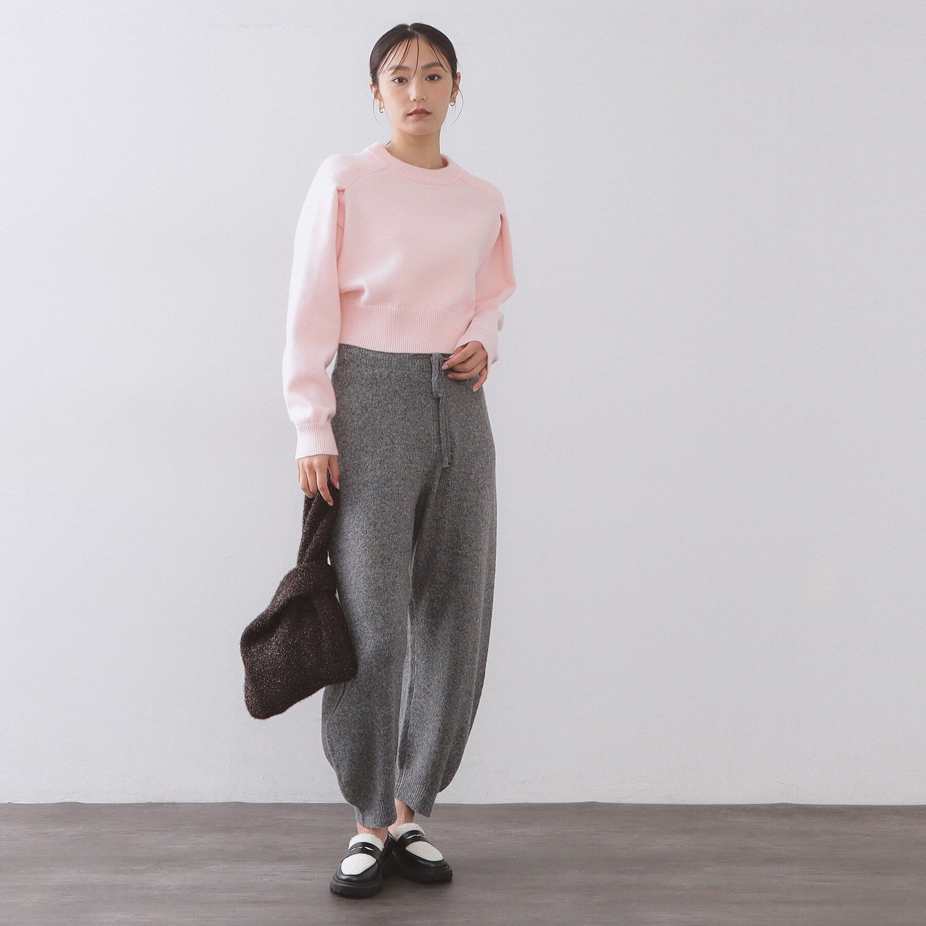 OPAQUE.CLIP「ショルダータックショートニット【洗濯機OK】」|ニット・セーター|