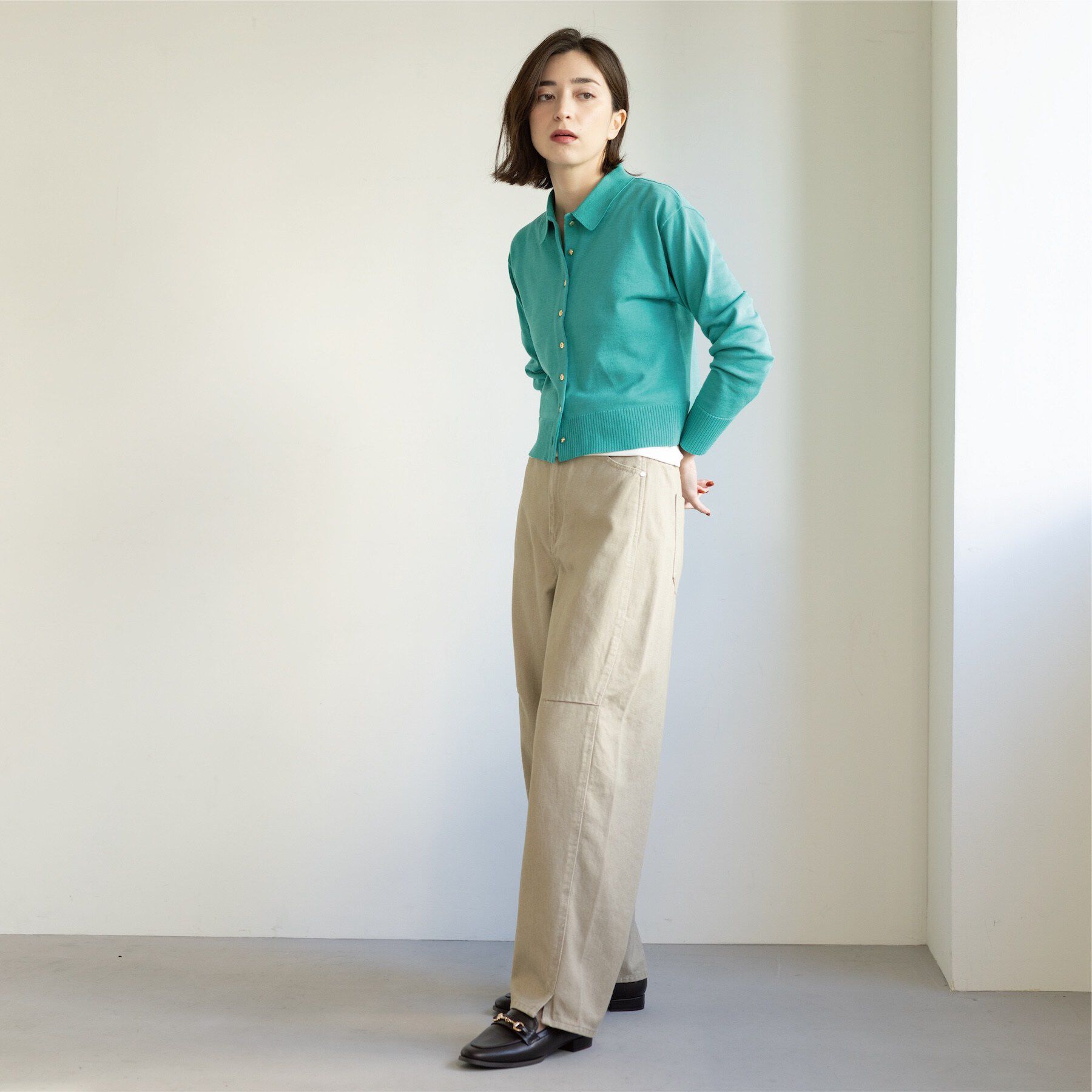 OPAQUE.CLIP「ポロネックカーディガン」|カーディガン|