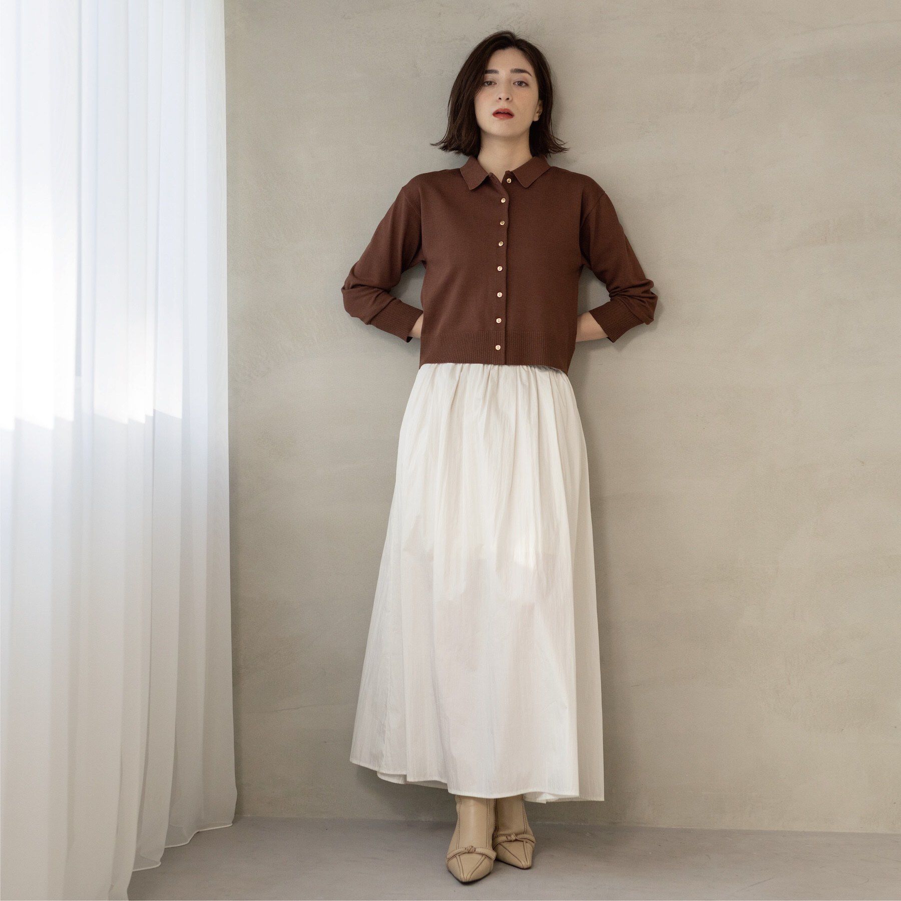 OPAQUE.CLIP「ポロネックカーディガン」|カーディガン|