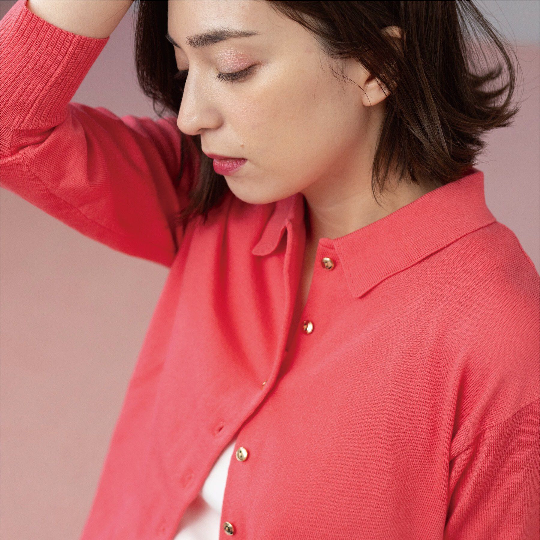 OPAQUE.CLIP「ポロネックカーディガン」|カーディガン|