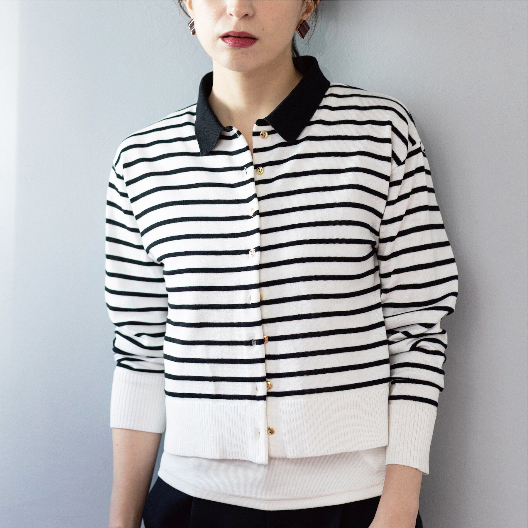 OPAQUE.CLIP「ポロネックカーディガン」|カーディガン|