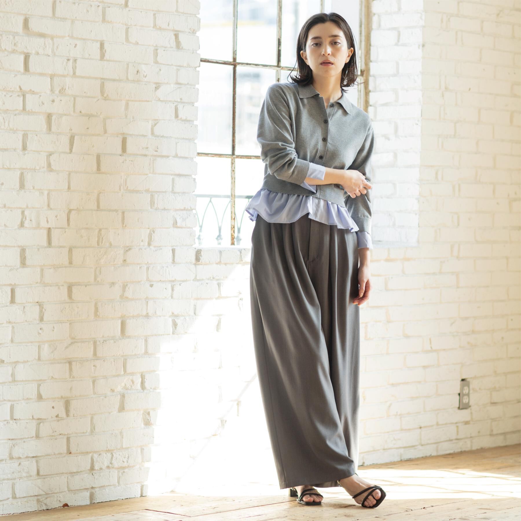 OPAQUE.CLIP「美脚ストレッチ イージータックワイドパンツ【洗濯機OK】」|その他|