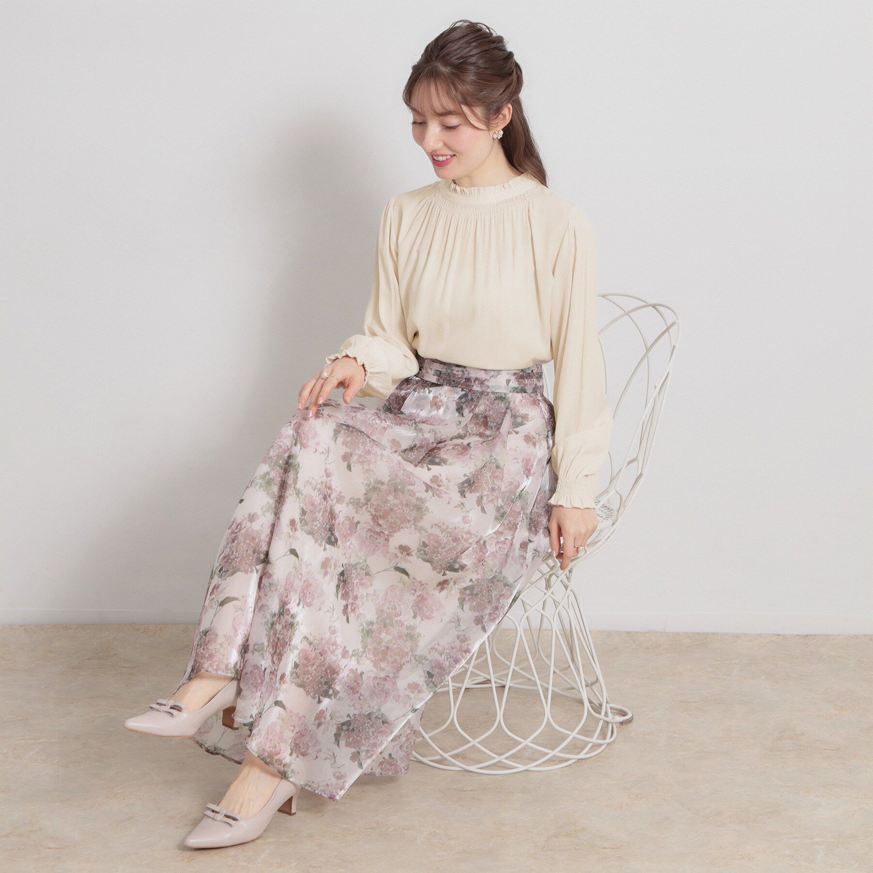 Couture broach「【前後2WAY・洗える】RTピケ リボン ブラウス」|シャツ・ブラウス|