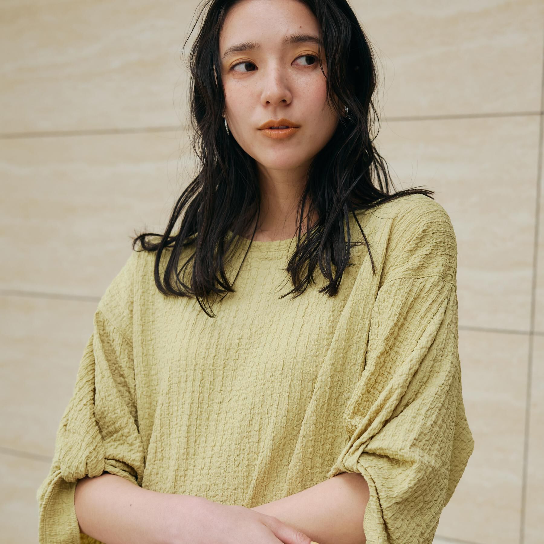 THE SHOP TK「ポコポコ袖タックプルオーバー【洗濯機OK】」|Tシャツ・カットソー|