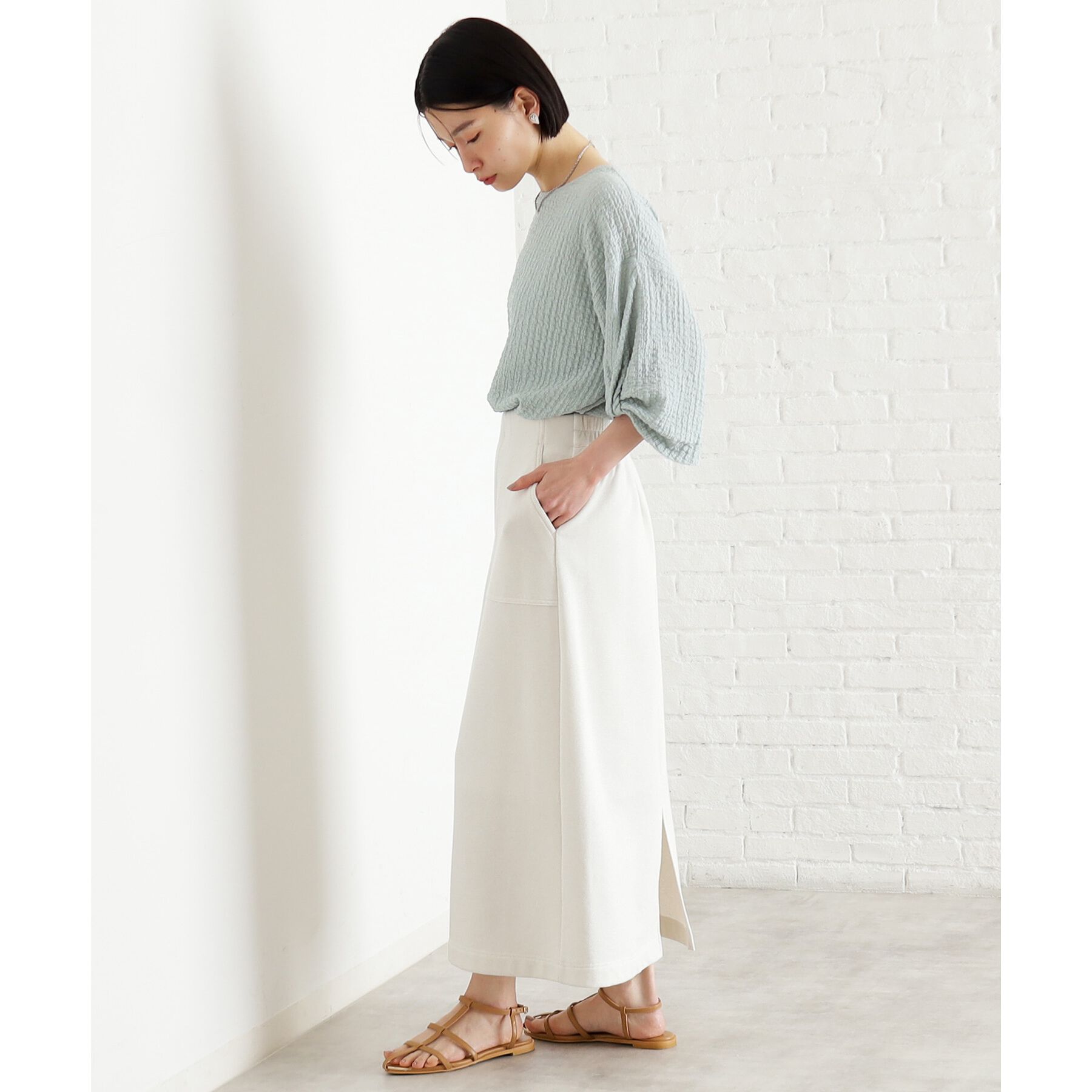 THE SHOP TK「ポコポコ袖タックプルオーバー【洗濯機OK】」|Tシャツ・カットソー|