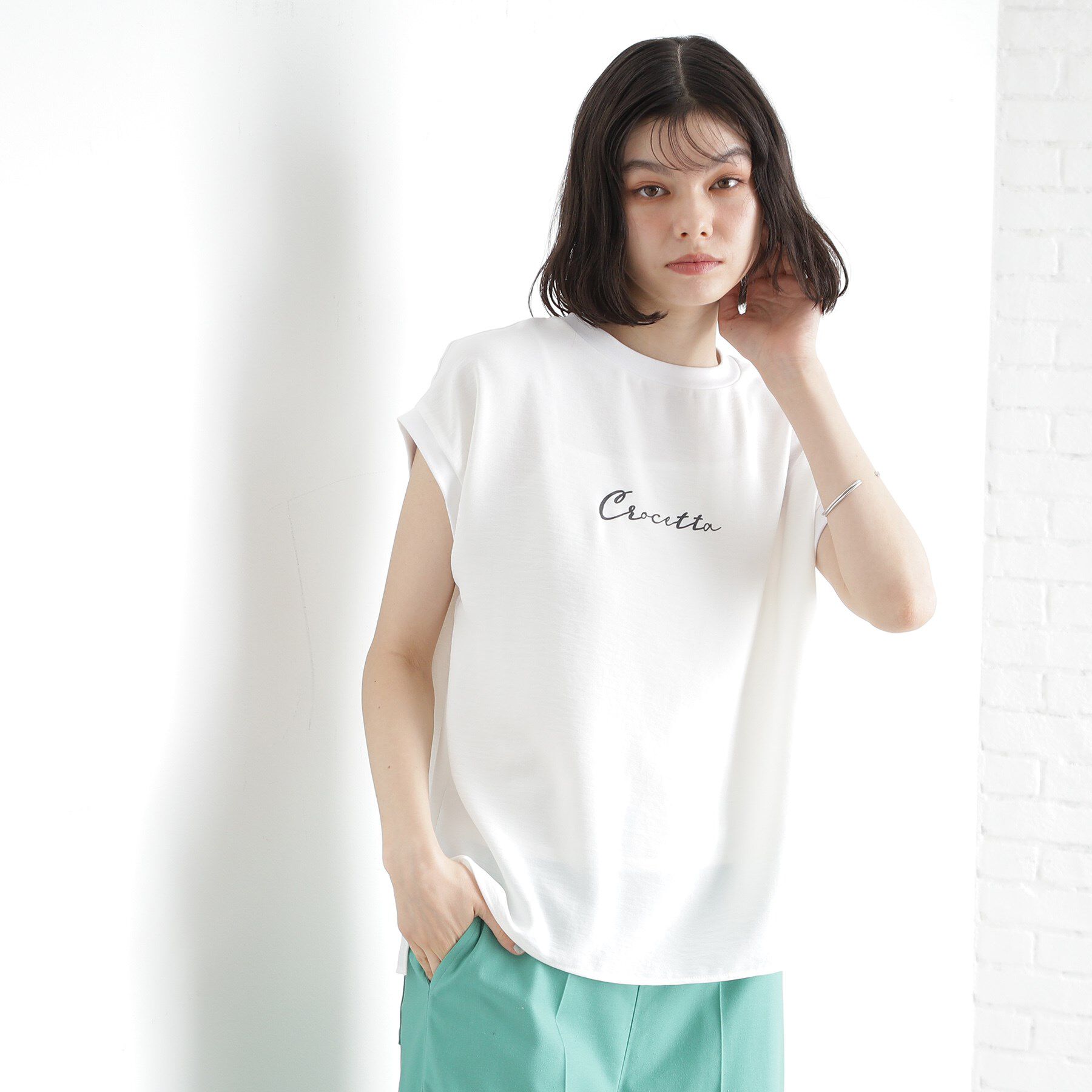 THE SHOP TK「アソートプリントTシャツ【防シワ／接触冷感／UV／洗濯機OK】」|Tシャツ・カットソー|オフホワイト(003