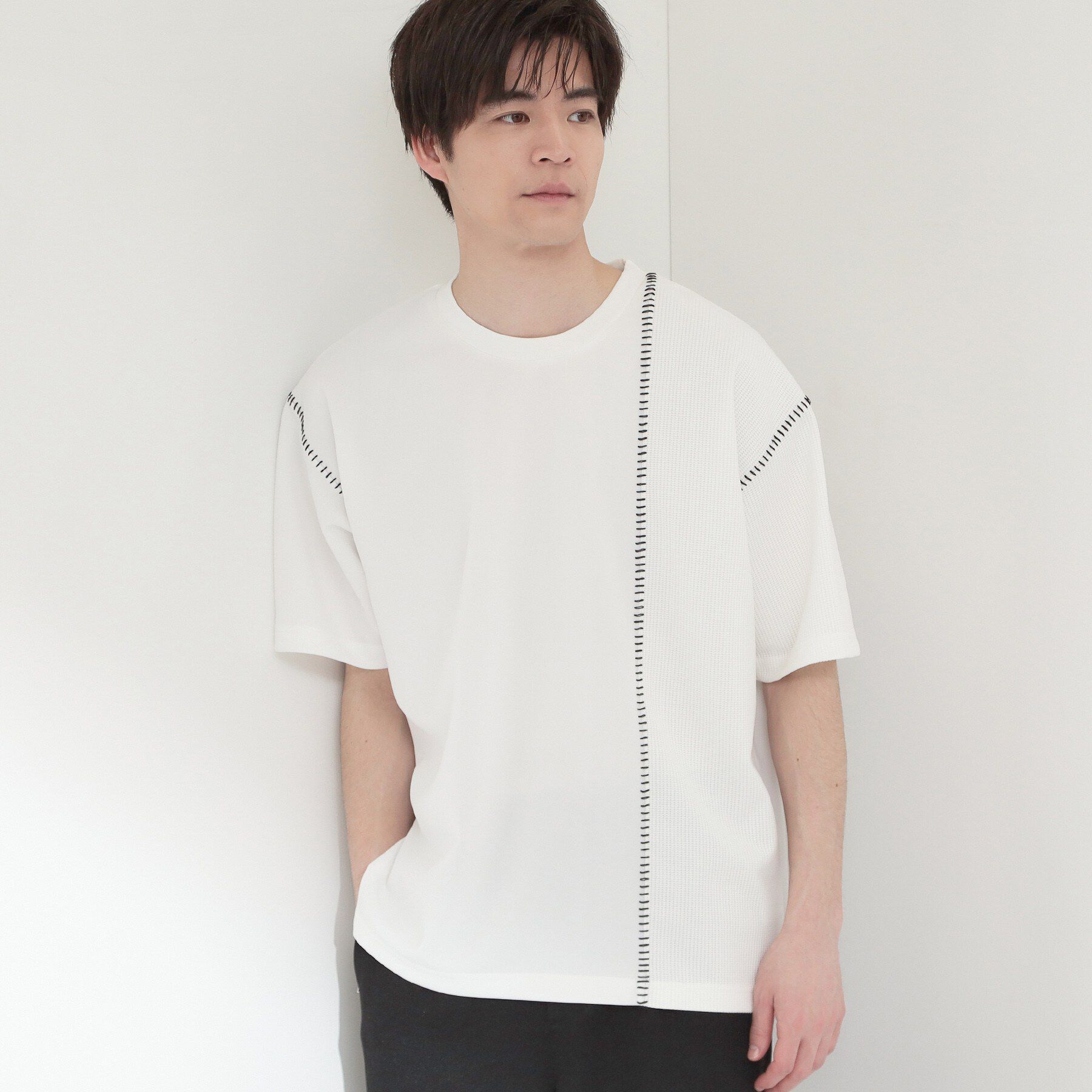 THE SHOP TK「ハンドステッチ 半袖Tシャツ 洗濯機OK」|Tシャツ・カットソー|オフホワイト(003