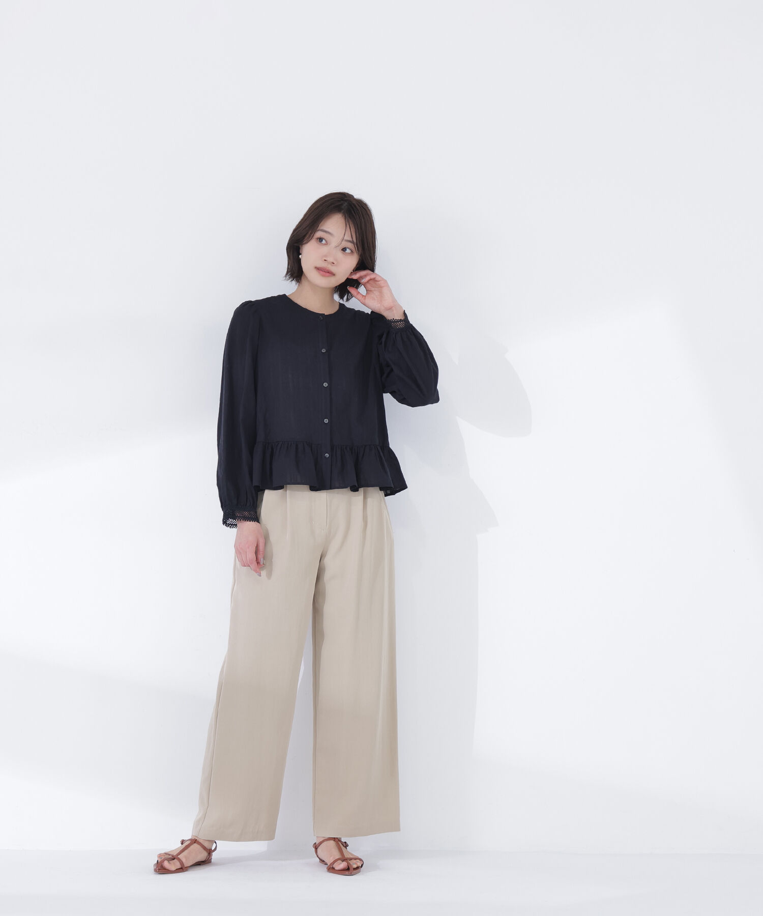  「レースカフスブラウス」|シャツ・ブラウス|