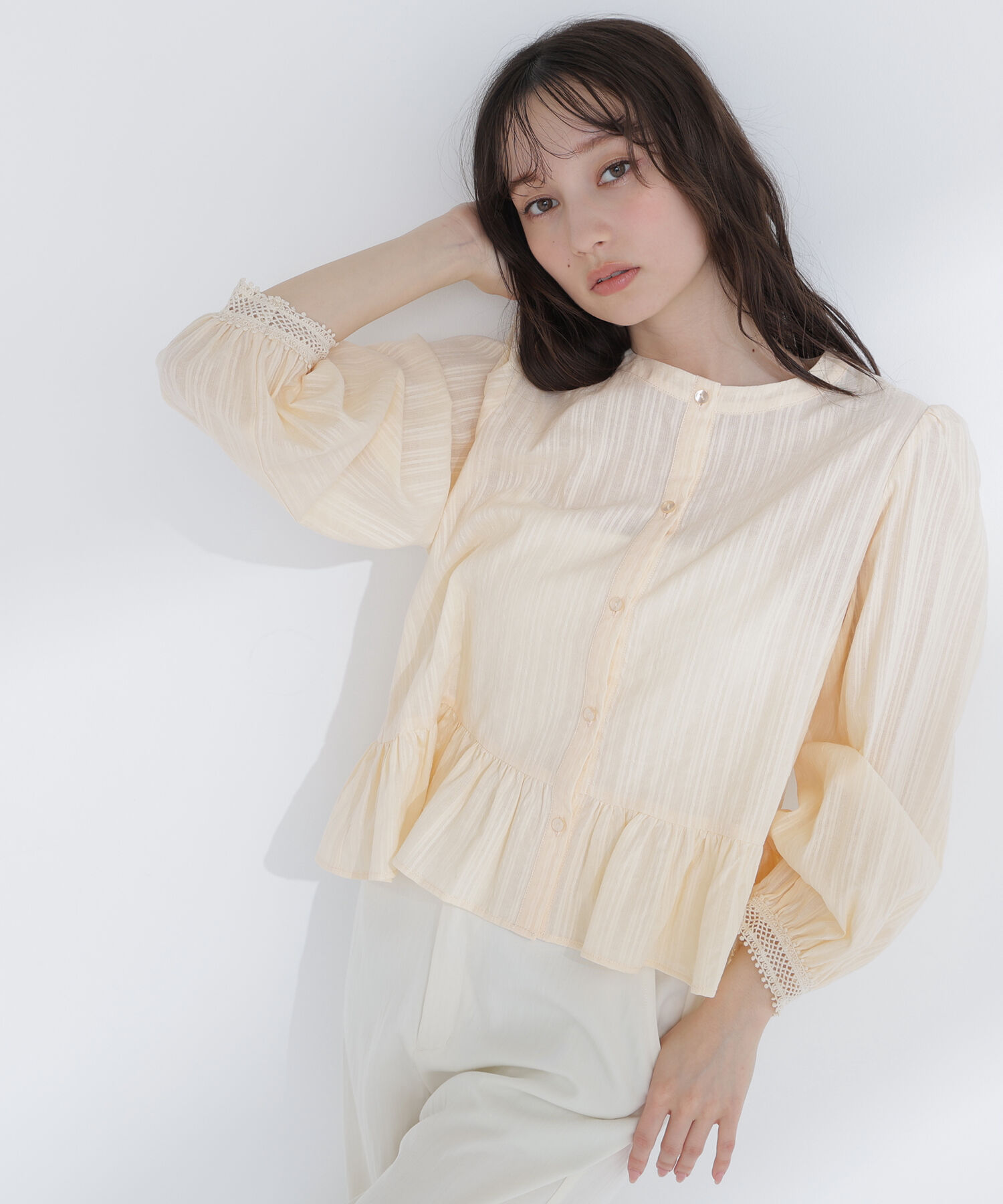  「レースカフスブラウス」|シャツ・ブラウス|