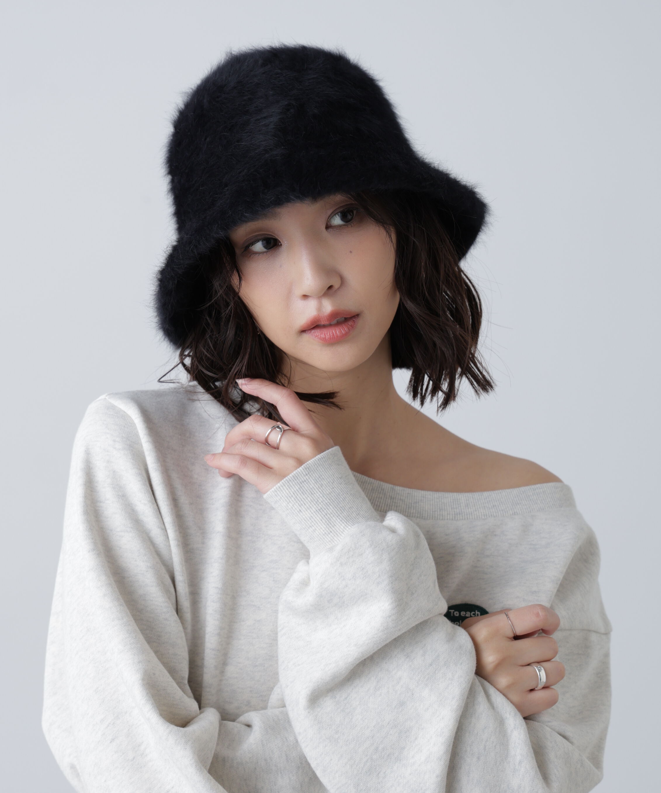  「シャギーメトロ」|ソックス|ブラック