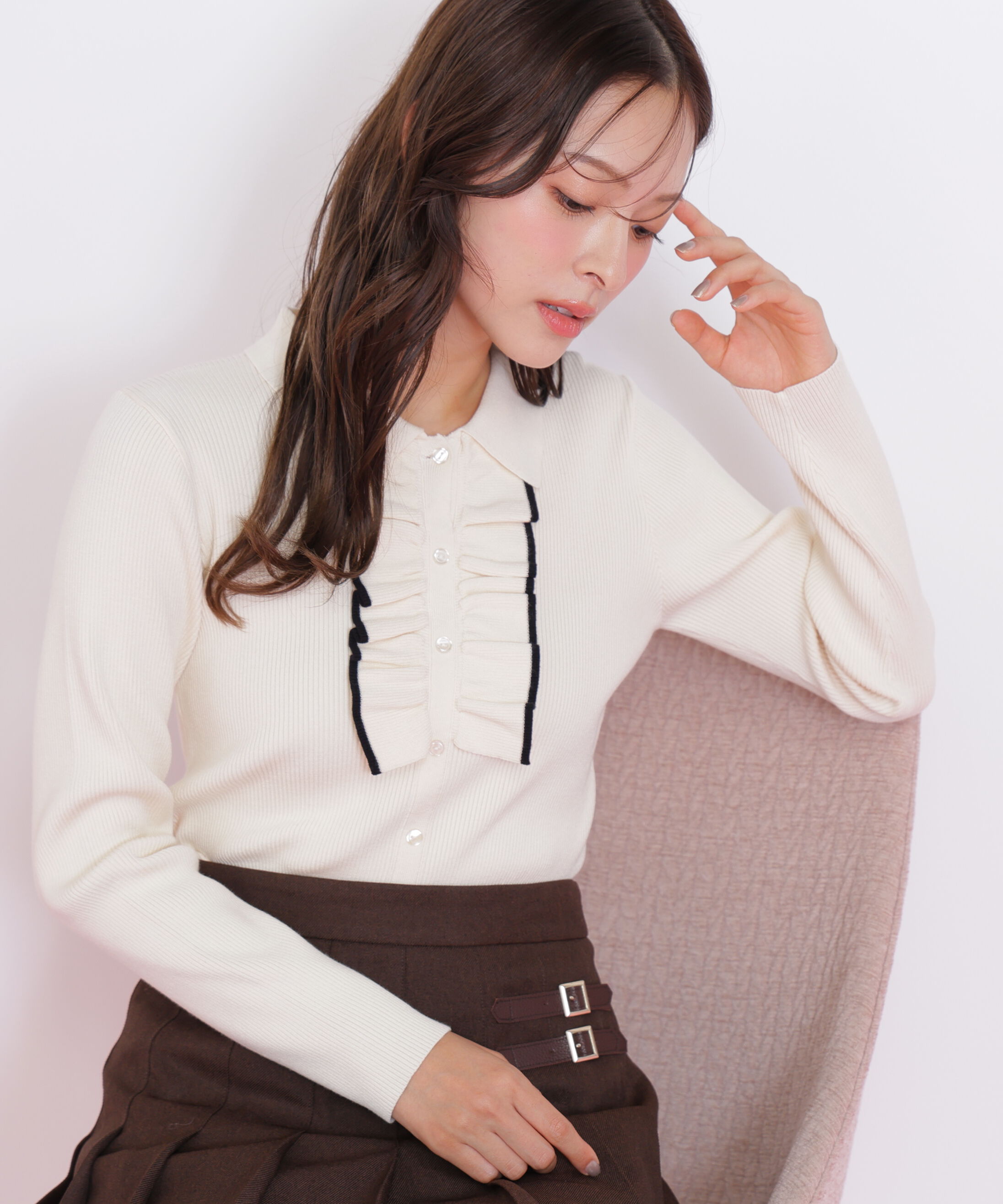  「フロントフリルニット」|ニット・セーター|