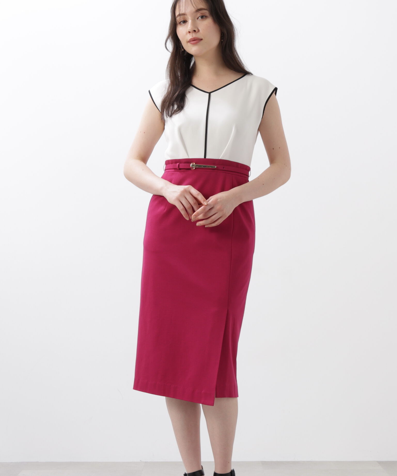  「◆バイカラーコンビワンピース」|ワンピース|