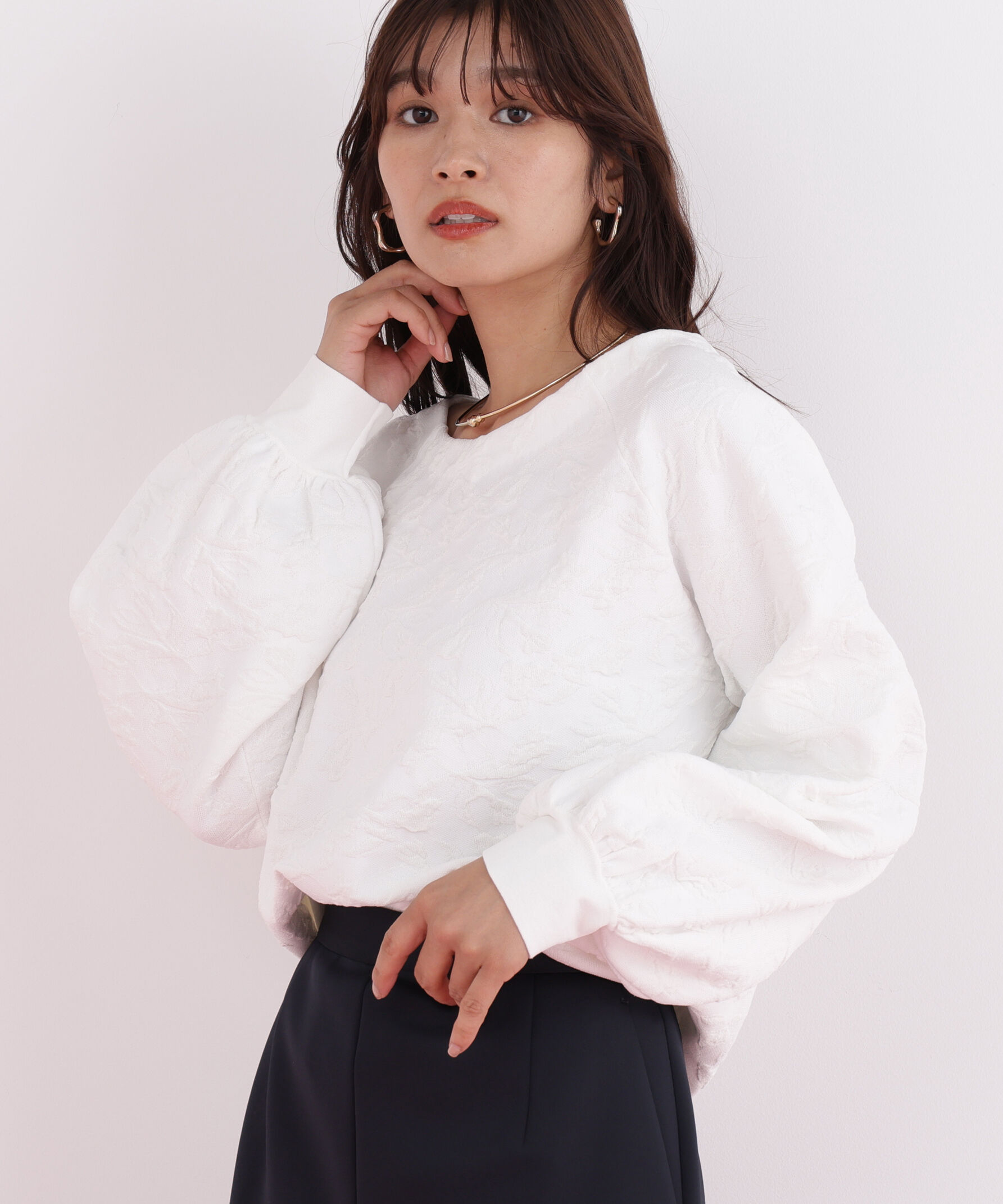  「ニットジャガードＶネックプルオーバー」|ニット・セーター|