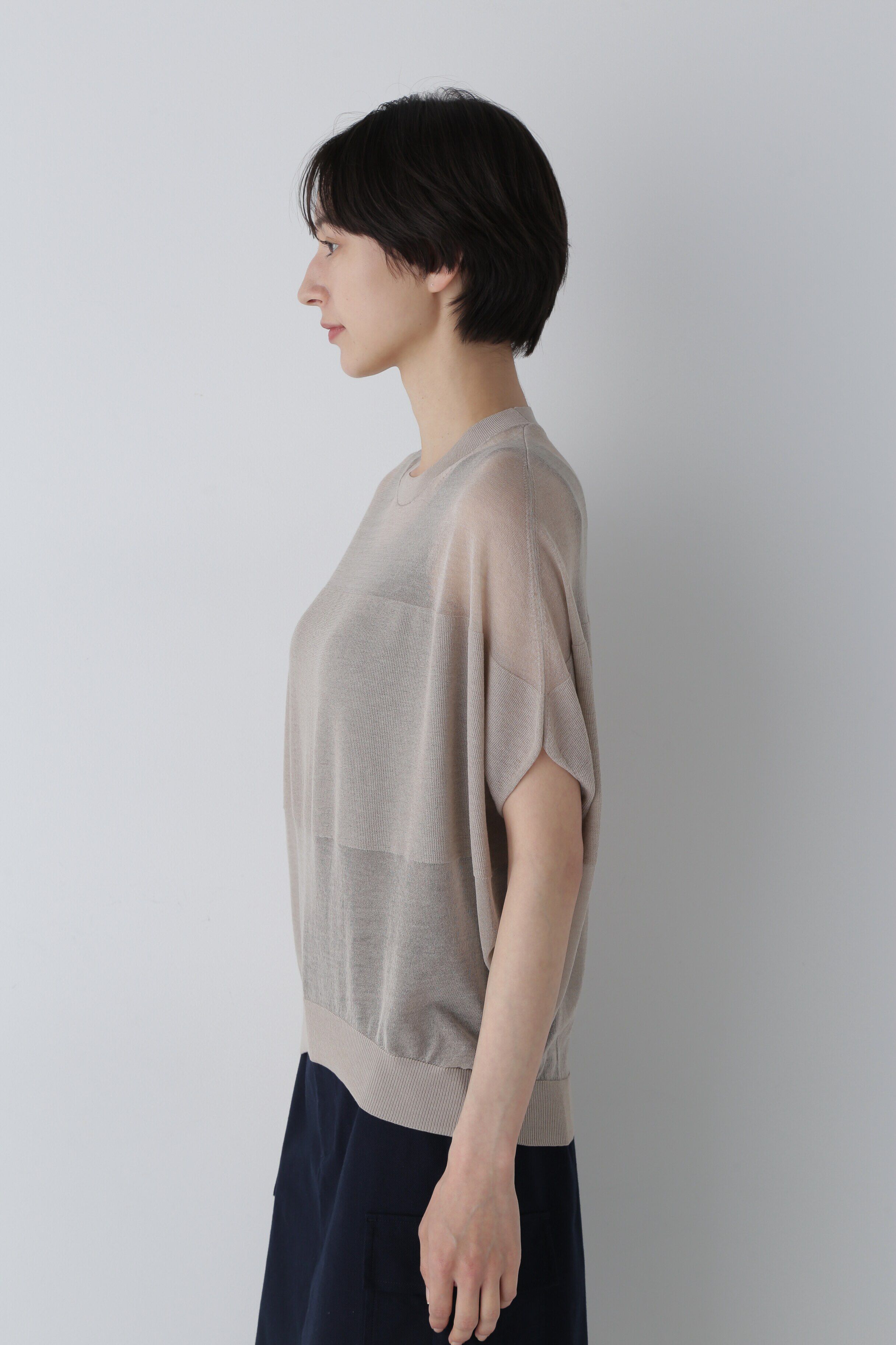  「◆シアーパネルニットプルオーバー」|ニット・セーター|