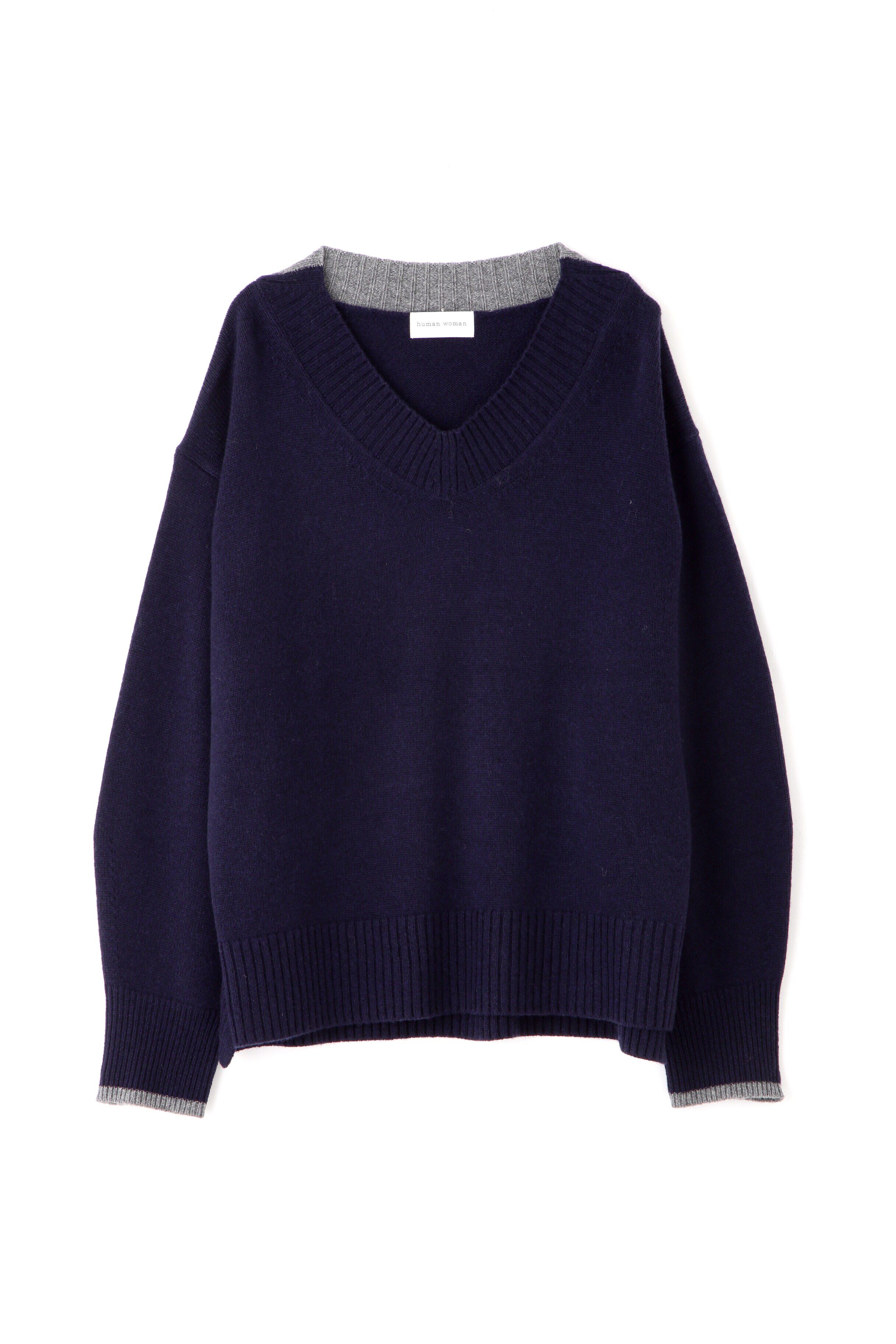  「◆ウールカシミヤＶネックニットプルオーバー」|ニット・セーター|