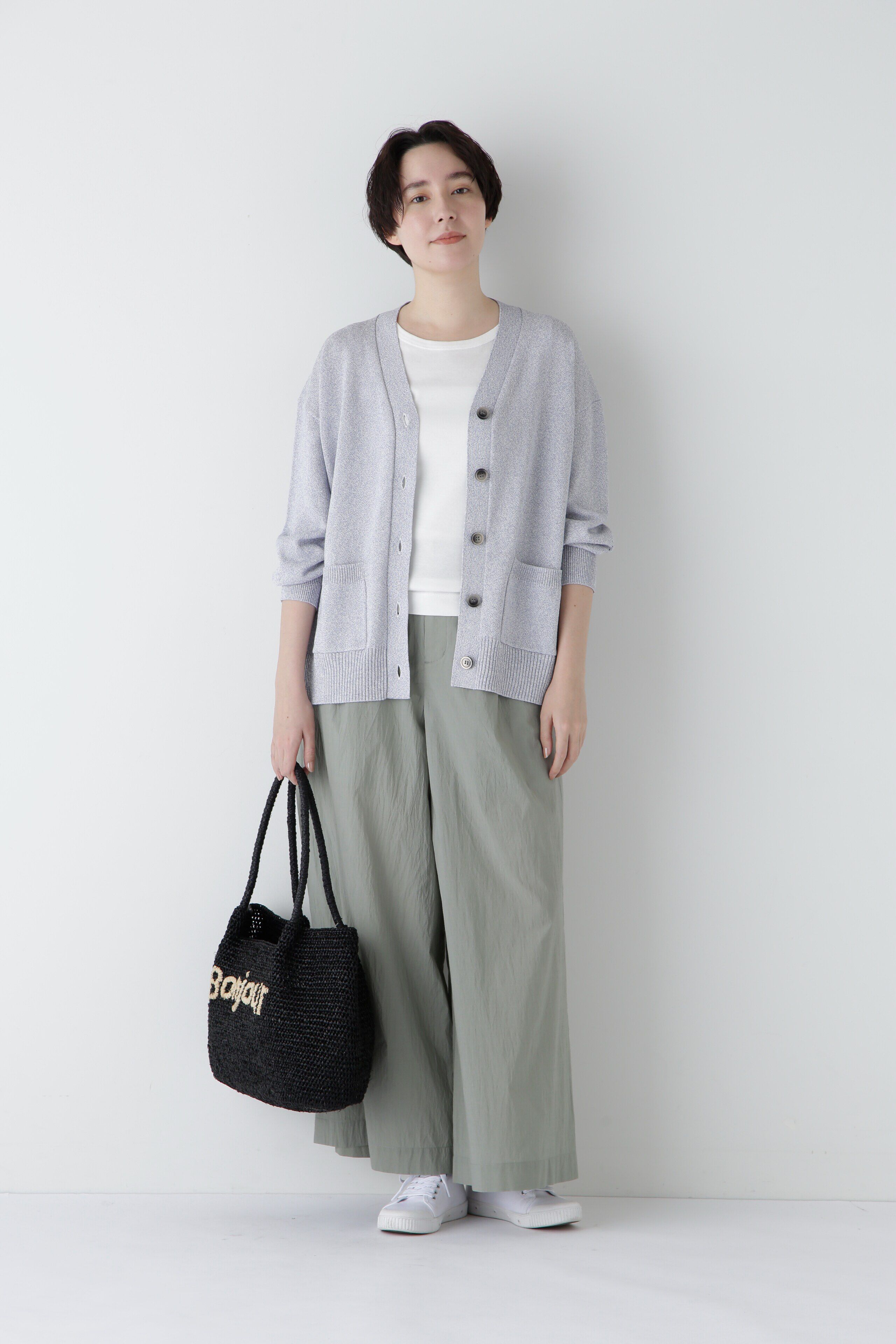  「◆【ウォッシャブル】ペーパーヤーンミドル丈カーディガン」|ニット・セーター|