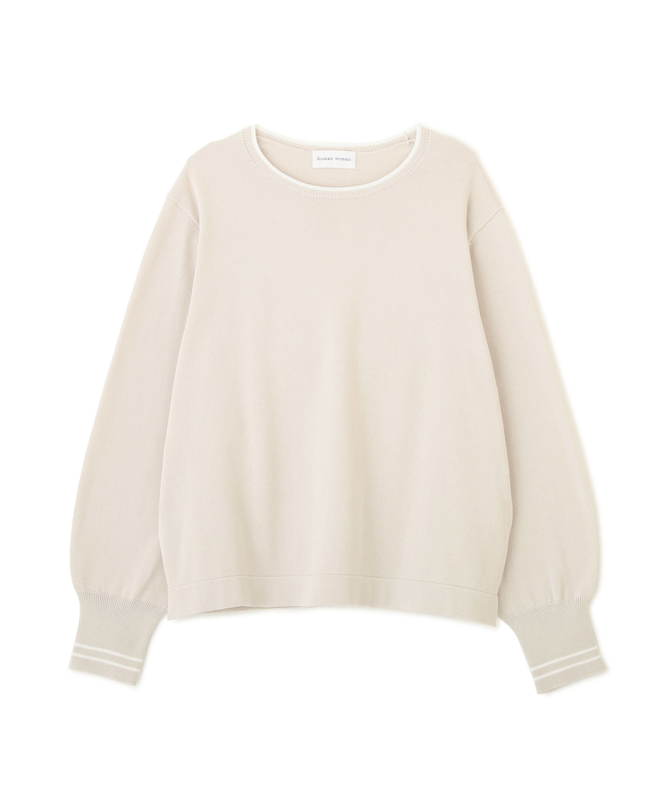  「◆《ウォッシャブル》オーガニックコットン混ライン入プルオーバー」|ニット・セーター|