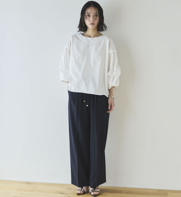 Doux archives「【接触冷感／イージーケア】タックデザイントップス」|Tシャツ・カットソー|