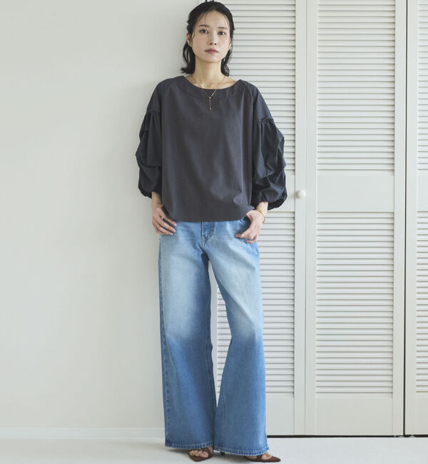 Doux archives「【接触冷感／イージーケア】タックデザイントップス」|Tシャツ・カットソー|