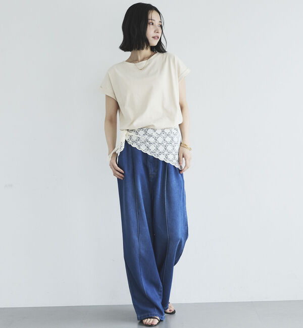 Doux archives「ターンバックスリーブベーシックＴシャツ」|Tシャツ・カットソー|