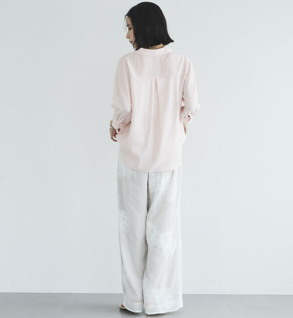 Doux archives「ウォッシャブルリネンライクⅤ開きタックブラウス」|シャツ・ブラウス|