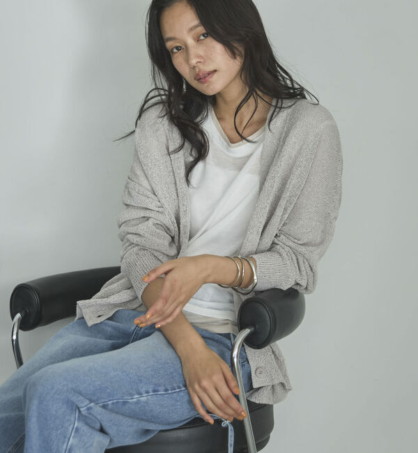 Doux archives「ペーパーヤーンＶネックカーディガン」|カーディガン|