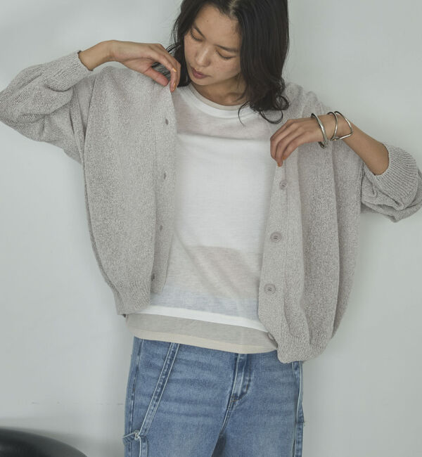 Doux archives「ペーパーヤーンＶネックカーディガン」|カーディガン|