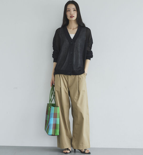 Doux archives「ペーパーヤーンＶネックカーディガン」|カーディガン|
