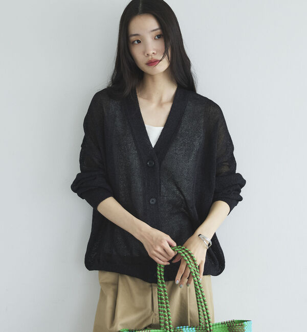 Doux archives「ペーパーヤーンＶネックカーディガン」|カーディガン|