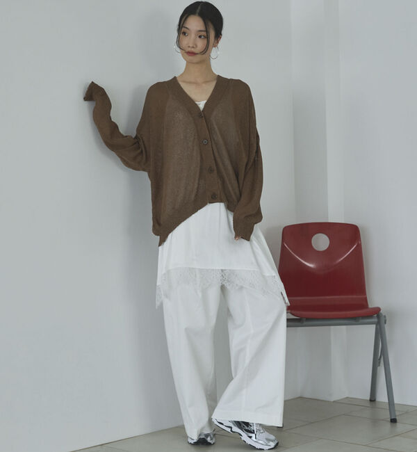 Doux archives「ペーパーヤーンＶネックカーディガン」|カーディガン|