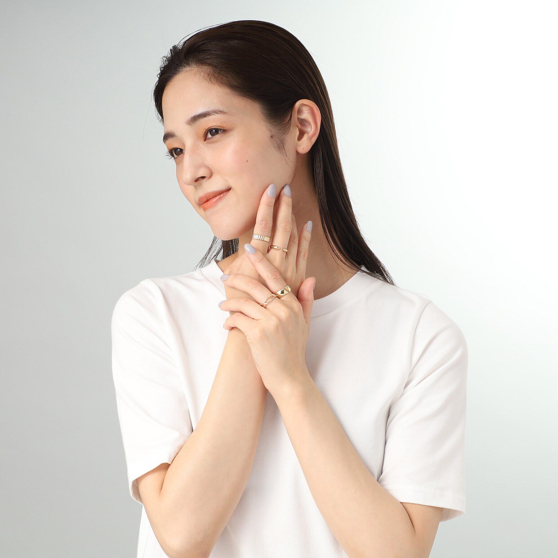 COCOSHNIK「K10ダイヤゴナルスリット リング」|リング|