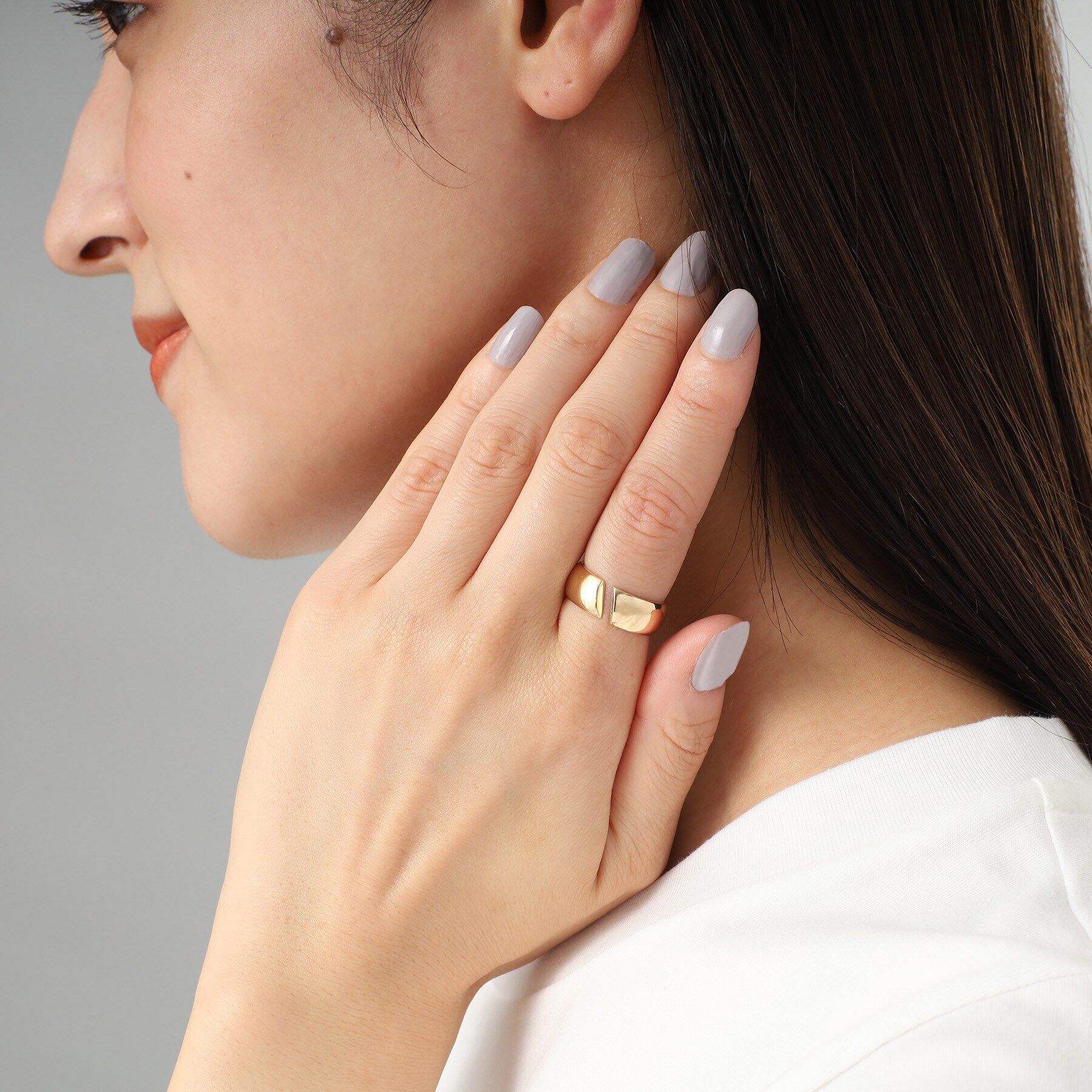 COCOSHNIK「K10ダイヤゴナルスリット リング」|リング|