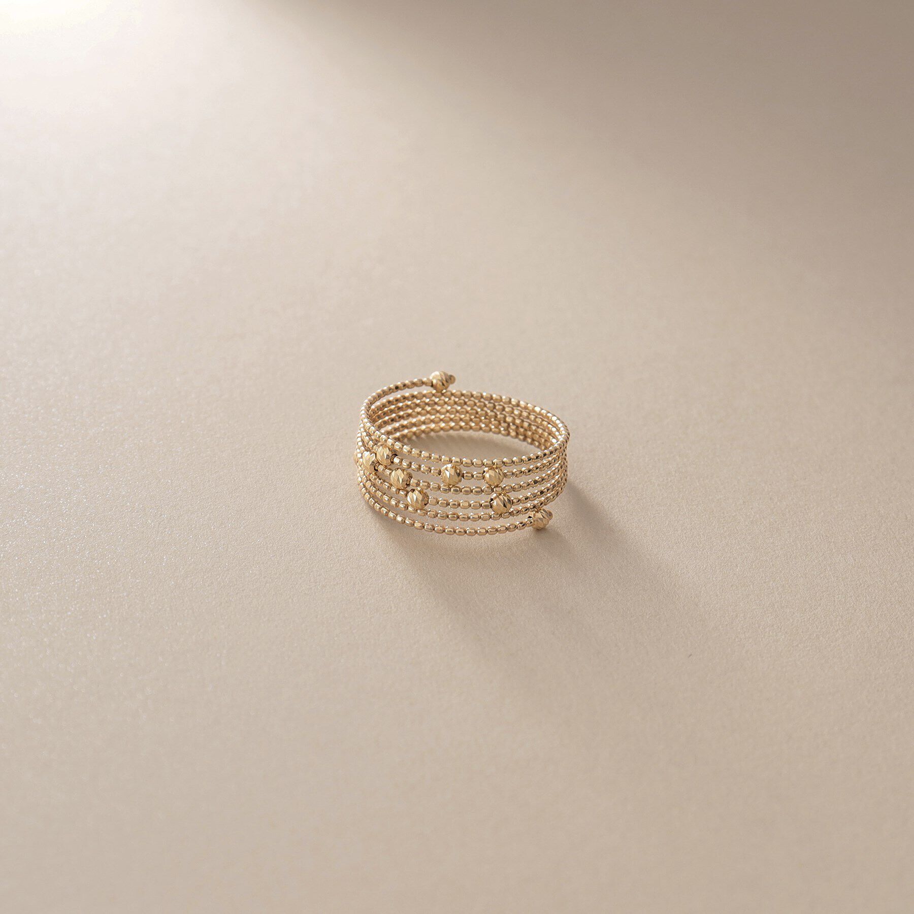 COCOSHNIK「K10ハニーカットボール形状記憶 リング大（15号、18号）」|リング|イエローゴールド(1