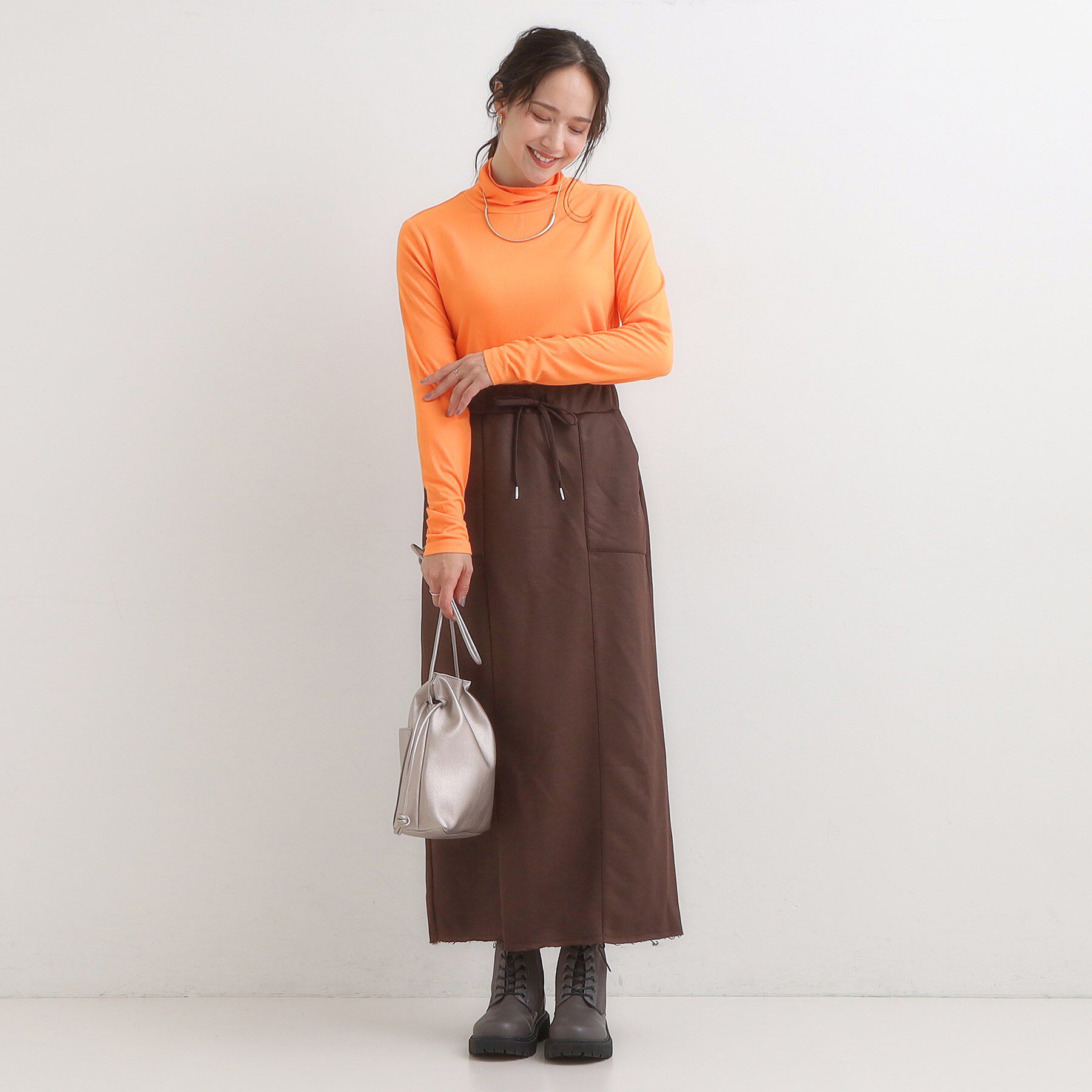 SHOO･LA･RUE「【S-LL/吸湿発熱】なめらかとろみ インナータートル」|Tシャツ・カットソー|