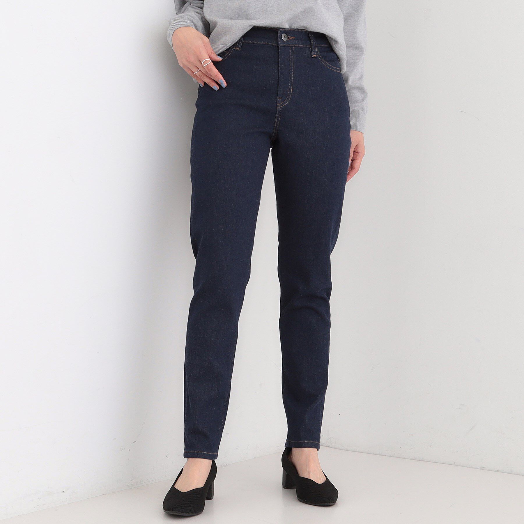 SHOO･LA･RUE「【SHOO・LA・RUE DENIM】毎日使いたくなる ストレッチデニムスキニーパンツ」|デニム|ネイビー(094)