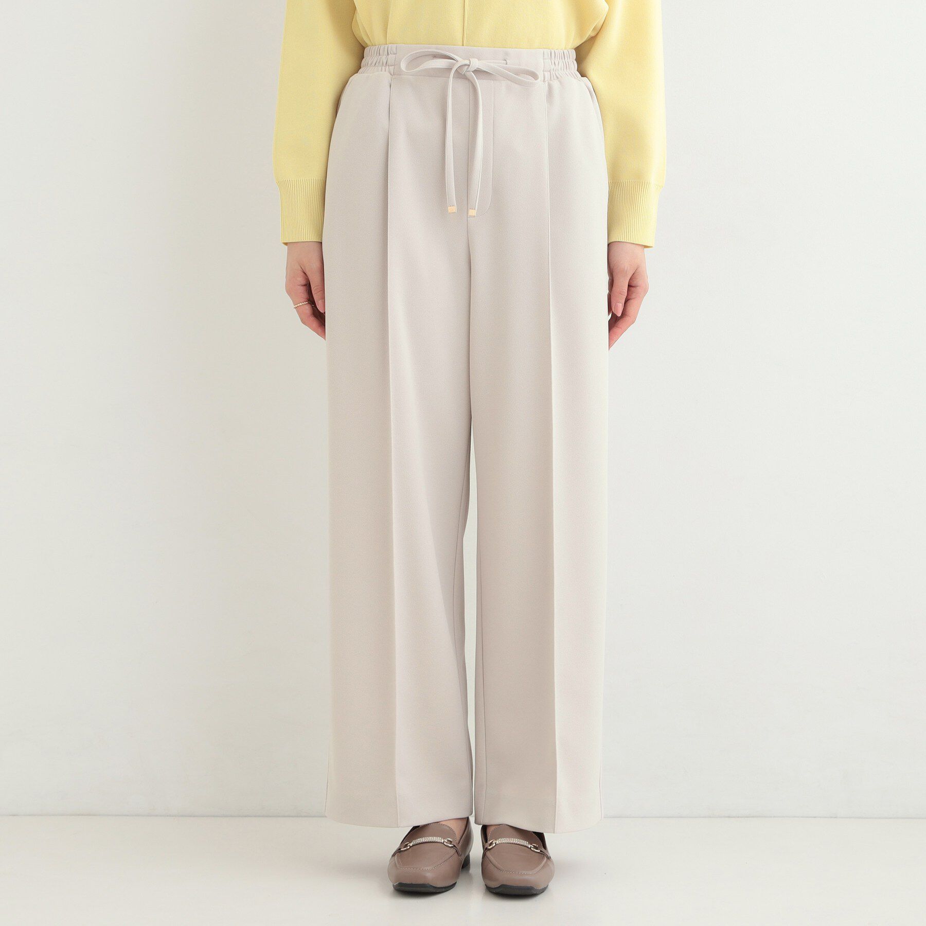 SHOO･LA･RUE「【高レビュー/S-LL/着丈選べる/洗濯後しわになりにくい】スマートに見えるイージーワイドパンツ」|その他|