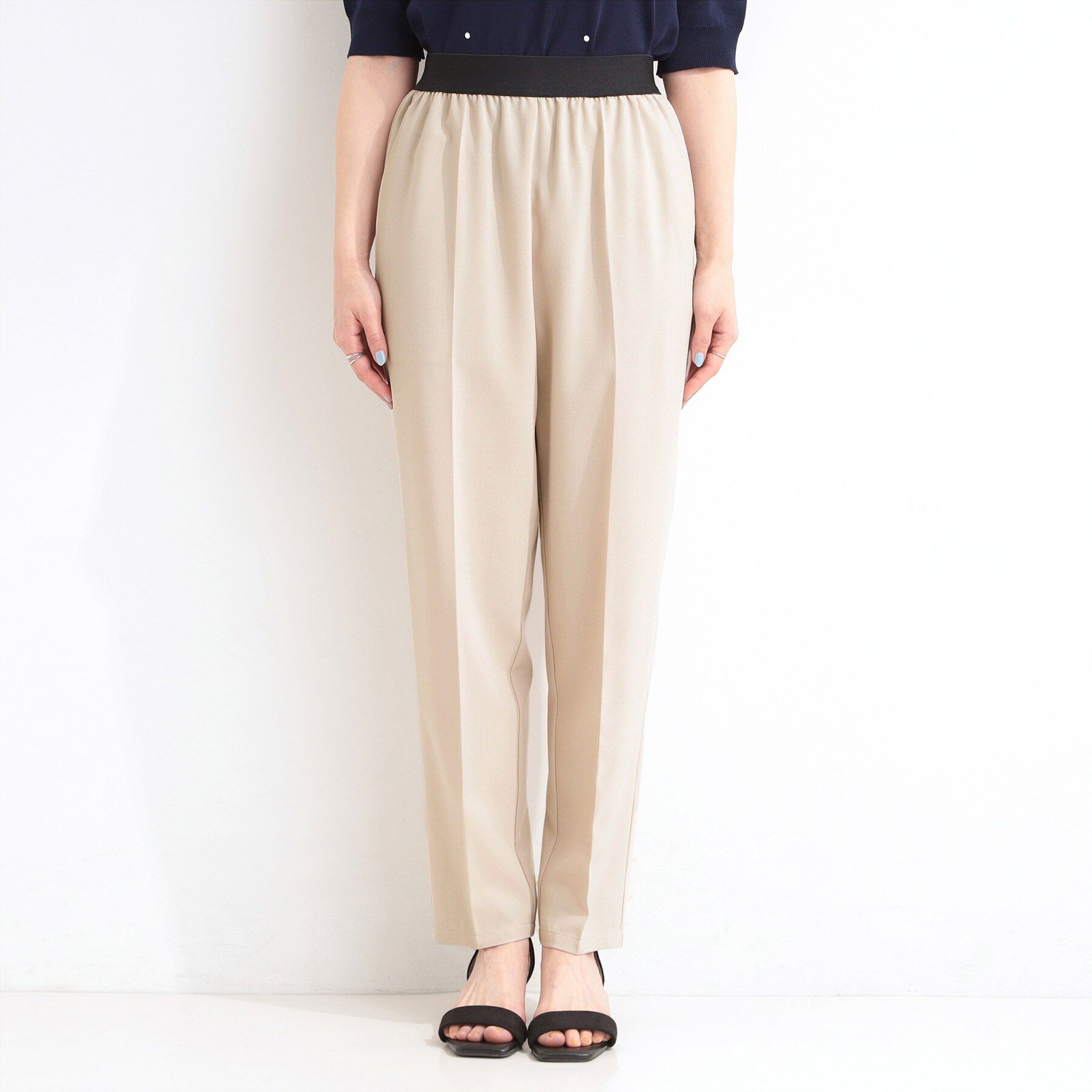 SHOO･LA･RUE「【ひんやり/UV/洗濯後しわになりにくい】楽なのにキレイ見え ウエストゴムテーパードパンツ」|その他|