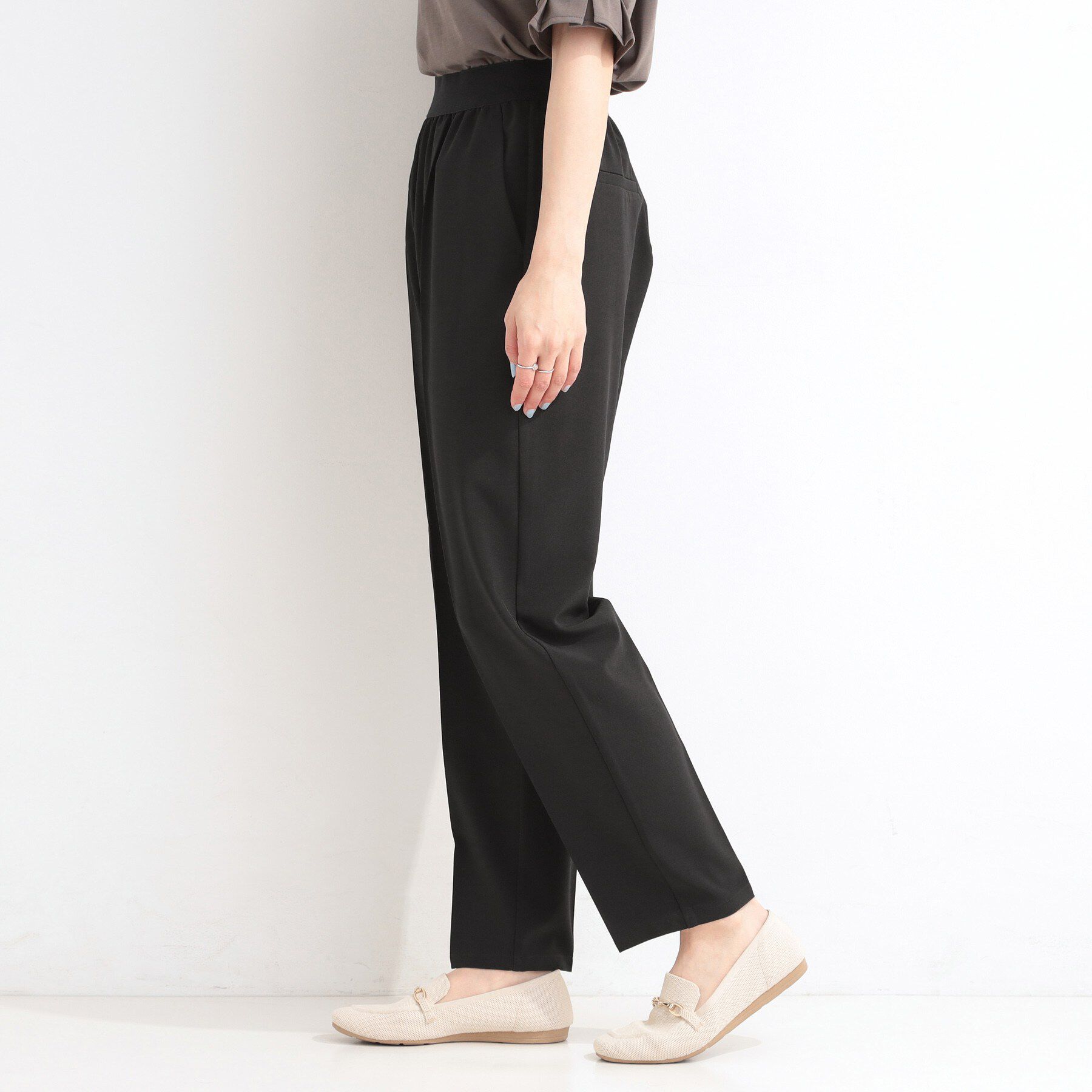 SHOO･LA･RUE「【ひんやり/UV/洗濯後しわになりにくい】楽なのにキレイ見え ウエストゴムテーパードパンツ」|その他|